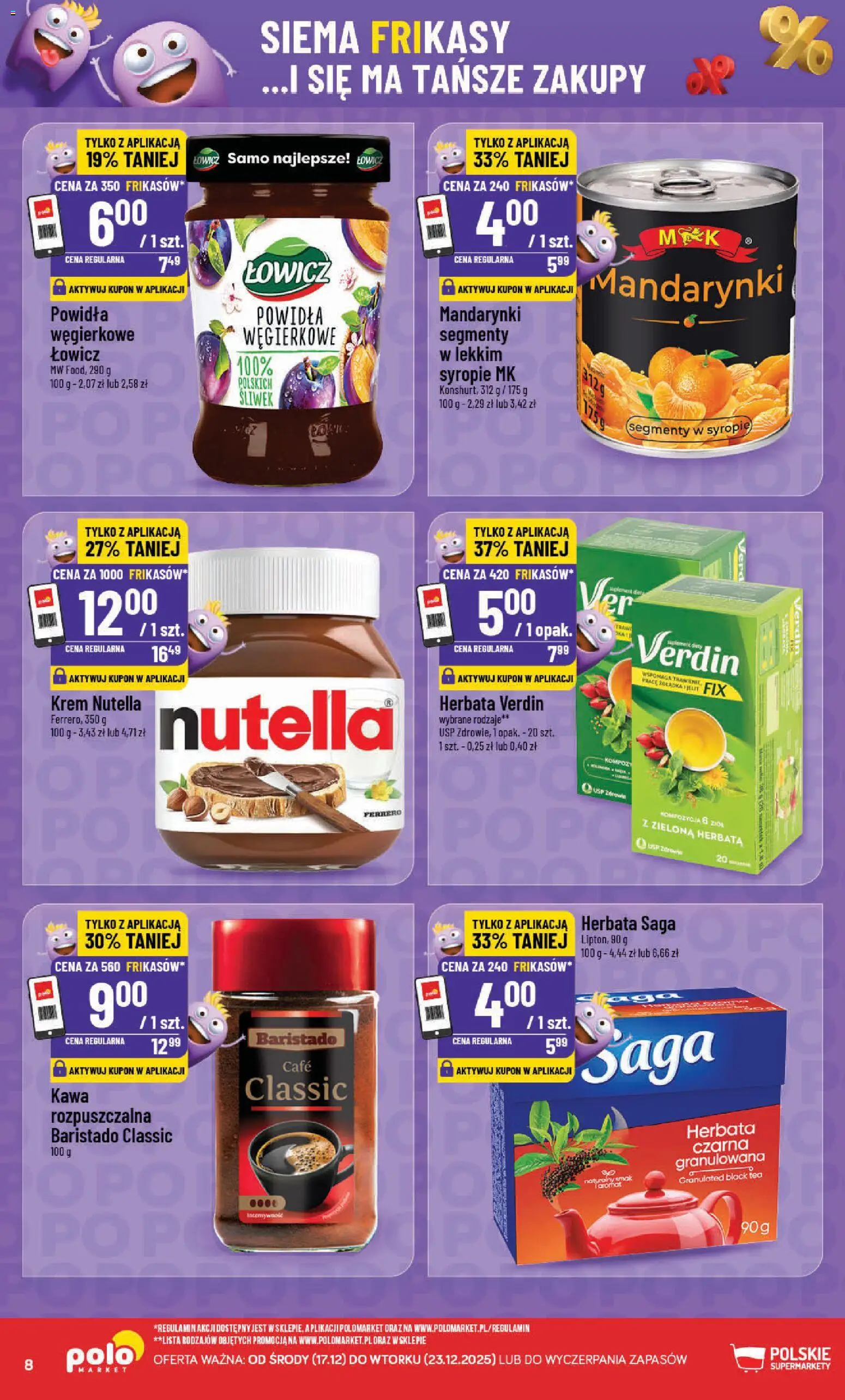 POLOmarket Gazetka - Frikasowe Hity od 17.12.2025 | Strona: 8 | Produkty: Nutella, Kawa, Herbata, Krem