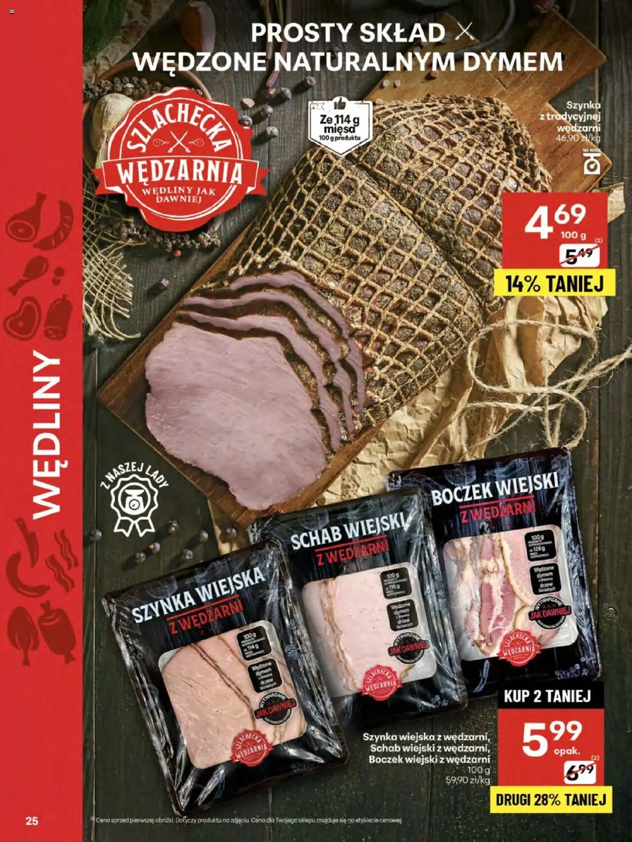 Delikatesy Centrum Gazetka - Sklepy Własne od 14.08.2025 | Strona: 25 | Produkty: Schab, Szynka, Boczek, Wędliny