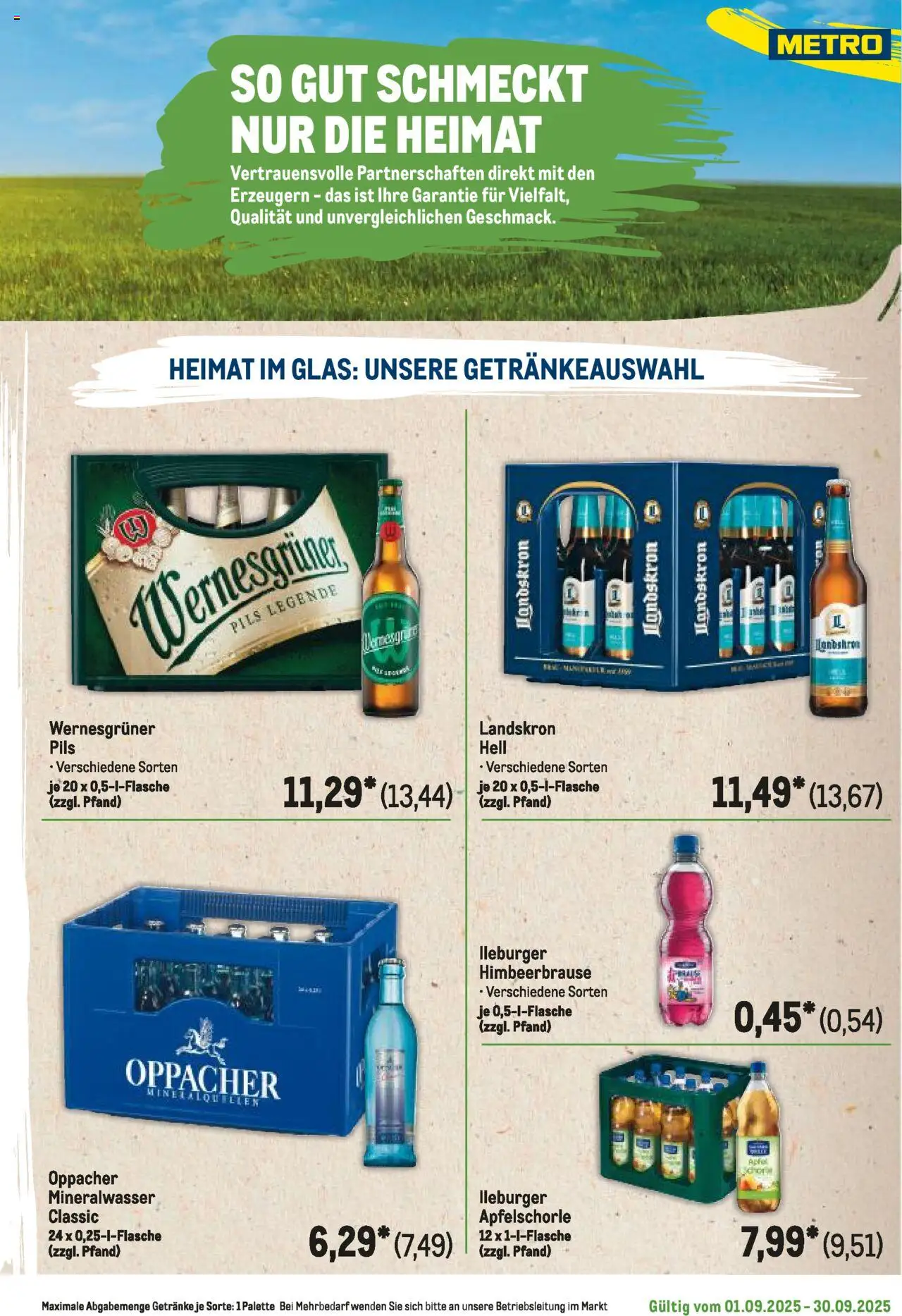 Metro Regionaler Flyer - gültig ab dem 01.09.2025 | Seite: 121 | Produkte: Pils, Wernesgruner, Äpfel, Mineralwasser