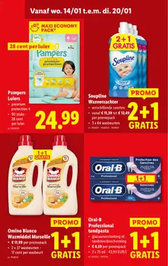 Lidl Folder week 3 - Voorbeeld van een folder van Lidl, geldig van 14.01.2026 | Pagina: 34 | Producten: Pampers, Tandpasta, Wasmiddel, Wasverzachter
