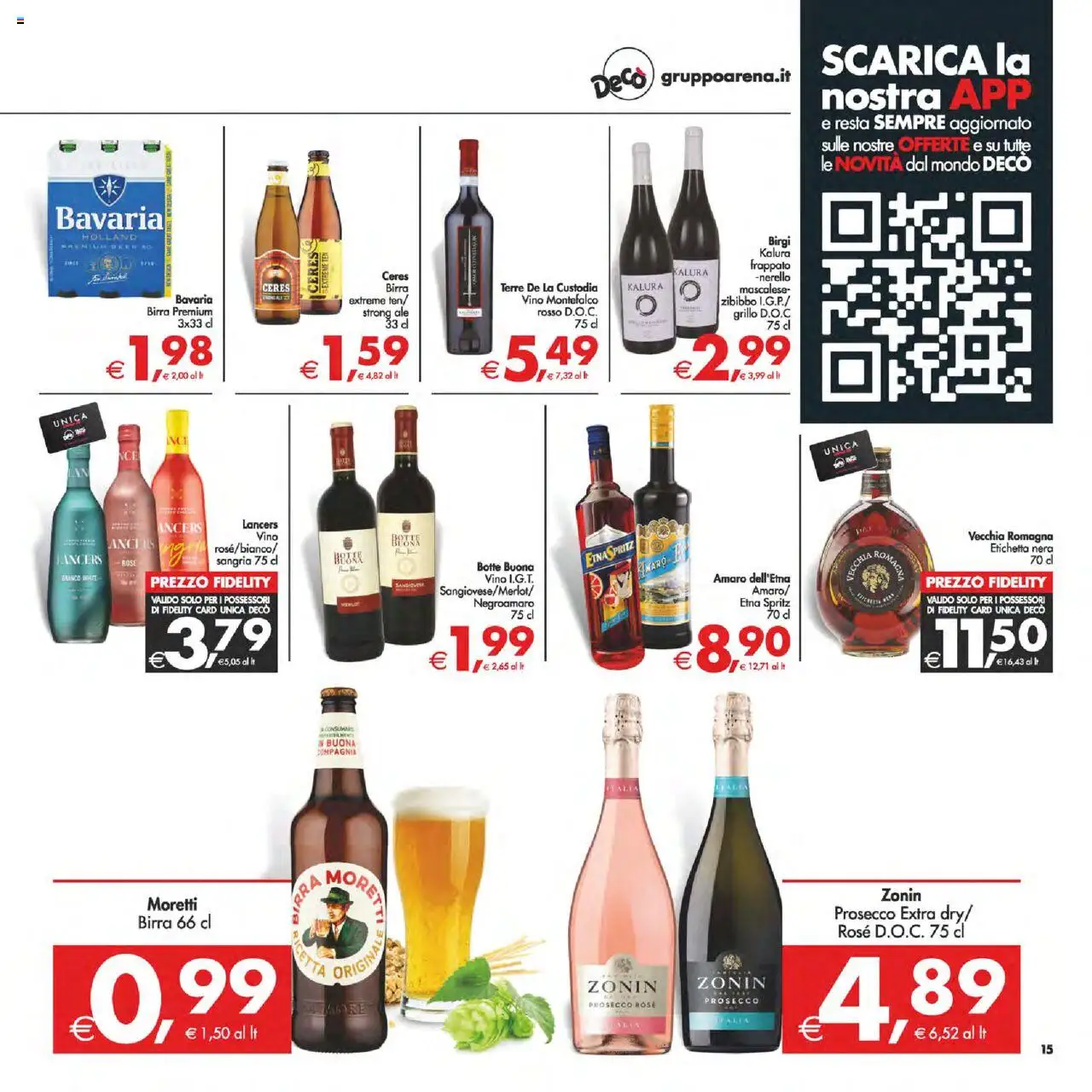 Volantino Decò del 12.09.2025 | Pagina: 15 | Prodotti: Birra, Prosecco, Ceres, Amaro