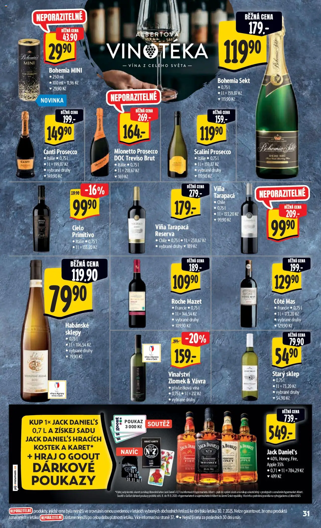 Albert leták - Hypermarket od 06.08.2025 | Strana: 39 | Produkty: Tarapaca, Prosecco Mionetto, Vinotéka, Lahve