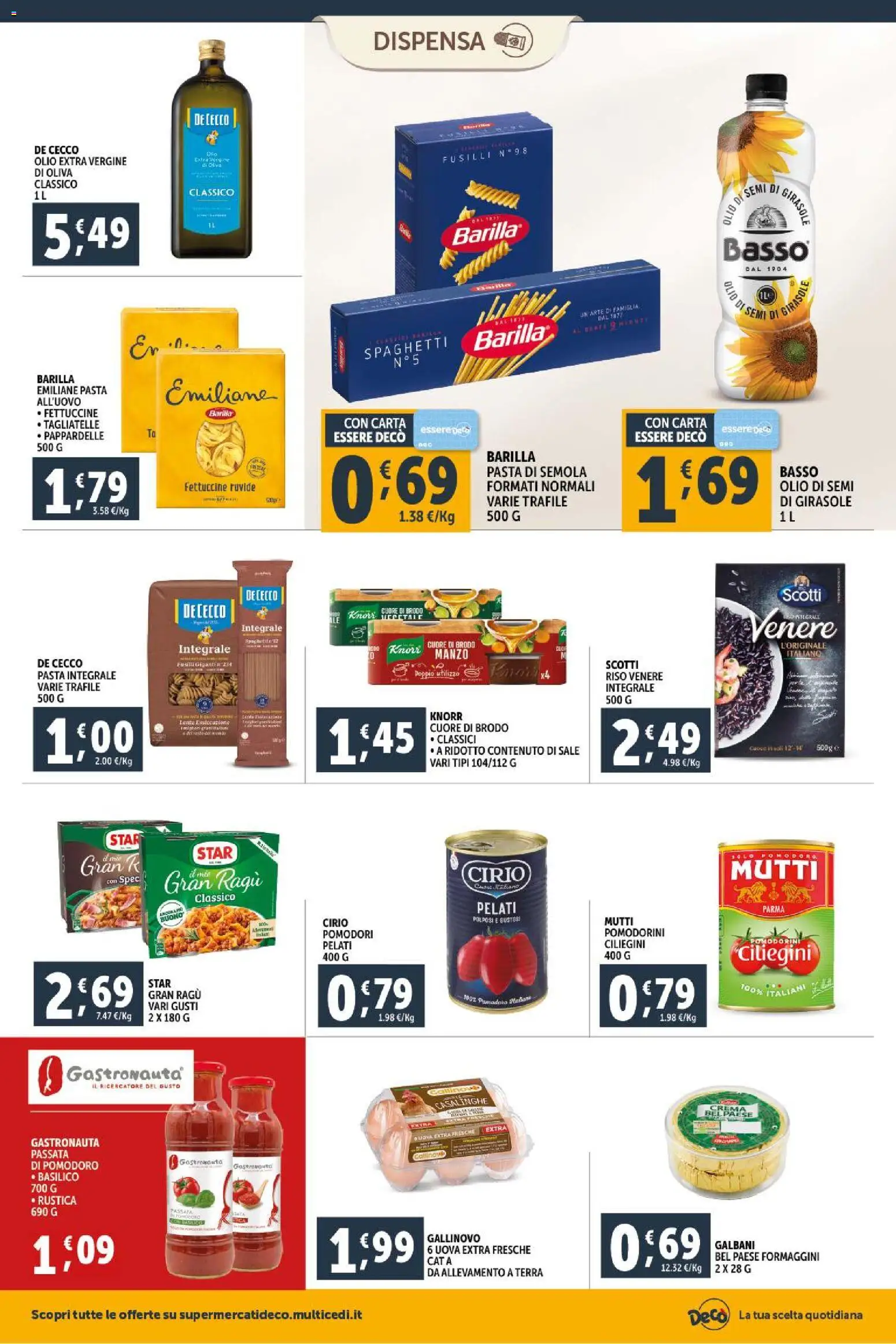 Volantino Decò del 20.01.2026 | Pagina: 10 | Prodotti: Pomodorini, Passata di pomodoro, Fusilli, Terra