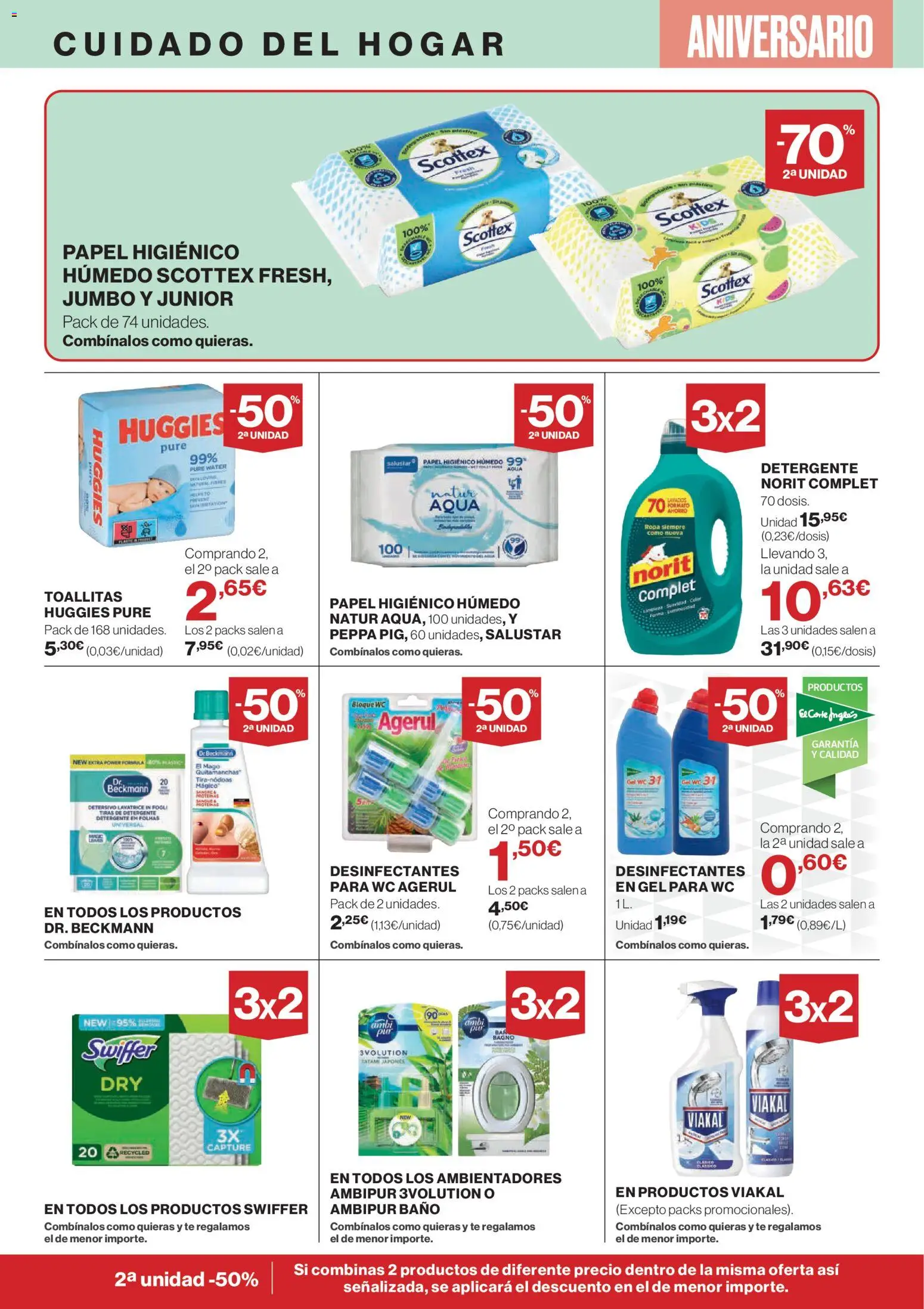 Hipercor catálogo │ válido desde el 23.10.2025 | Página: 38 | Productos: Quitamanchas, Detergente, Té, Baño