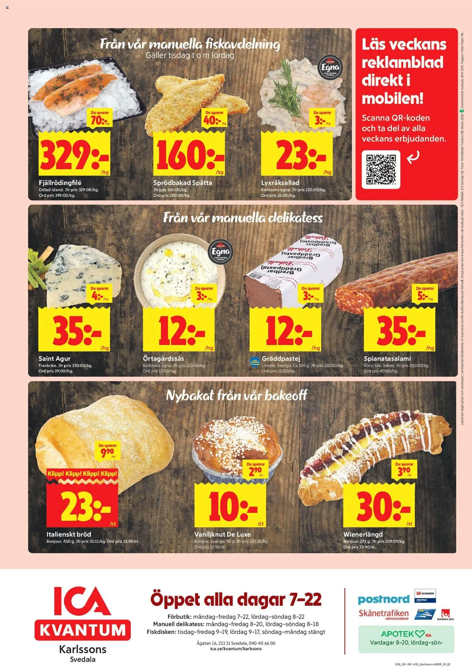 ICA Kvantum reklamblad aktuell från 16.02.2026 | Sida: 12 | Produkter: Galler, Bröd, Papper, Spel