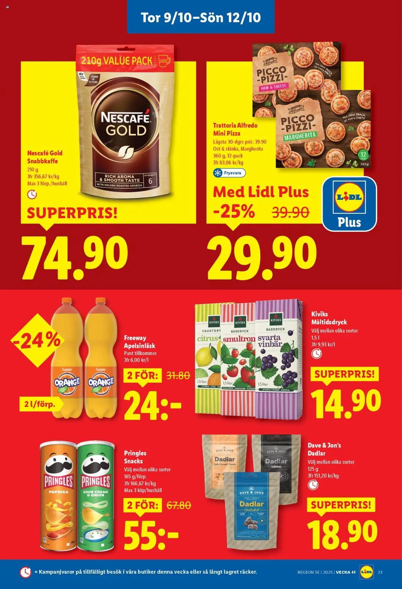 Lidl reklamblad aktuell från 06.10.2025 | Sida: 27 | Produkter: Pringles, Pizza, Citron, Lime