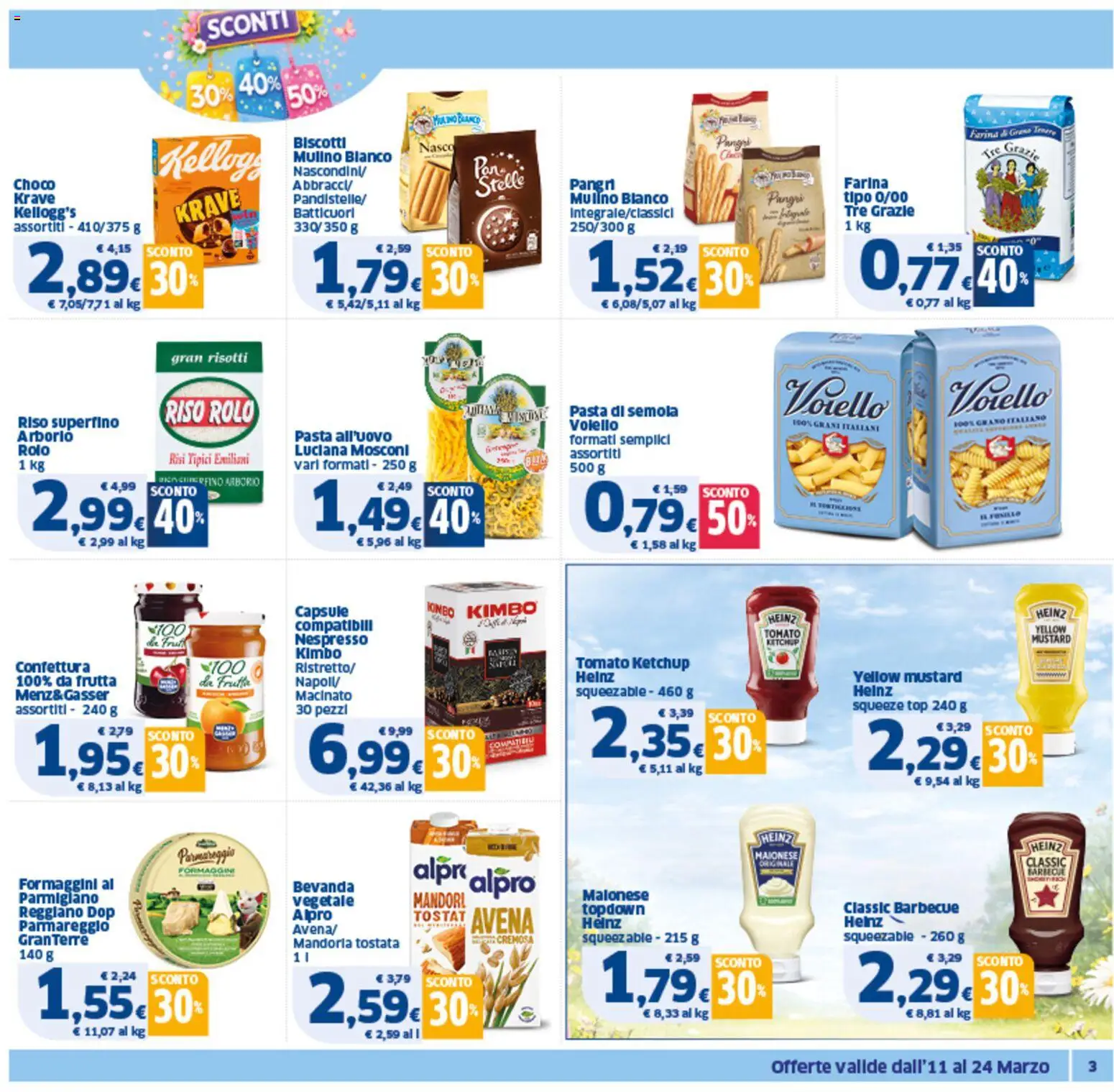 Volantino SIGMA del 11.03.2026 | Pagina: 3 | Prodotti: Top, Farina, Pasta, Macinato