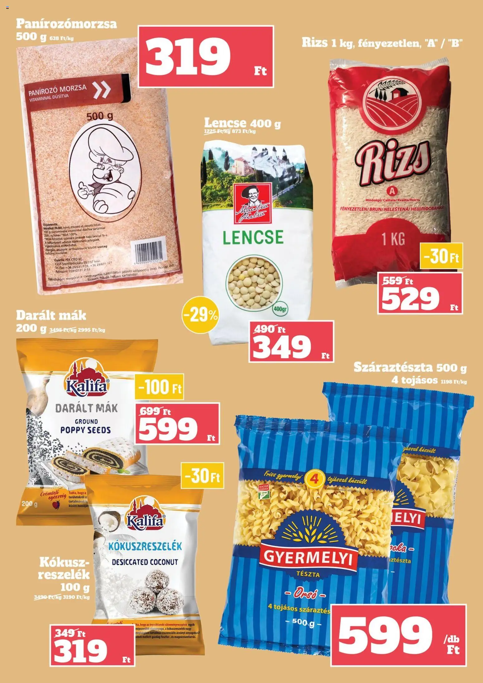 Family Diszkont akciós ujság - amely érvényes a következő dátumtól: 04.12.2025 | Oldal: 7 | Termékek: Kókuszreszelék, Tészta, Száraztészta, Mák