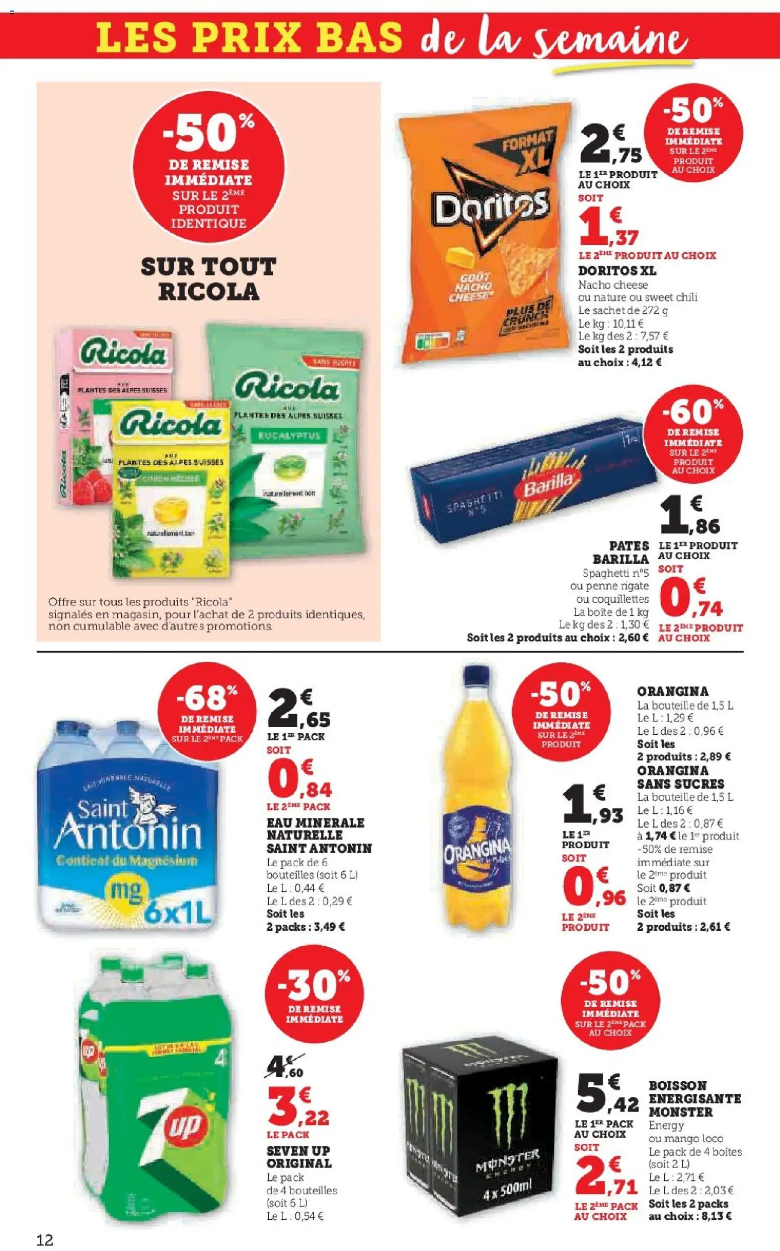 {H1} | Page: 12 | Produits: Plantes, Boisson énergisante, Coquillettes, Pâtes