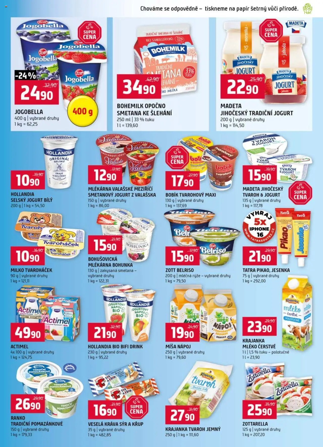 Terno leták - Bechyně, České Budějovice, Hradec Králové, Olomouc, Třeboň, Trhové Sviny, Týn nad Vltavou od 22.10.2025 | Strana: 5 | Produkty: Mléko, Jogurt, Tvaroháček, Mozzarella
