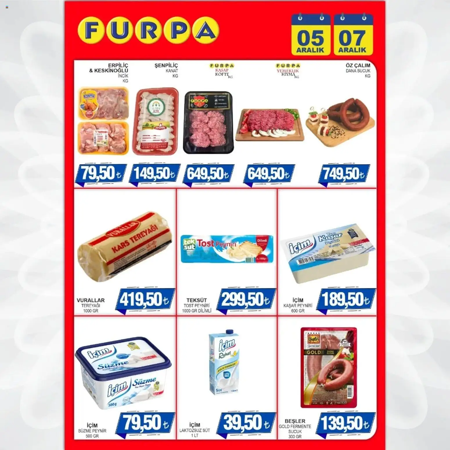 Furpa Katalog Muhteşem Fiyatlar - 05.12.2025 tarihinden itibaren geçerlidir | Sayfa: 4 | Ürünler: Süt, Tereyağı, Kıyma, Sucuk