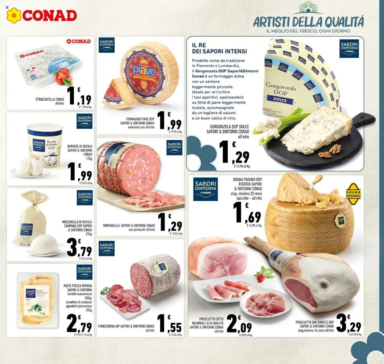 Volantino Conad del 08.10.2025 | Pagina: 7 | Prodotti: Prosciutto Cotto, Grana Padano, Tagliere, Burrata