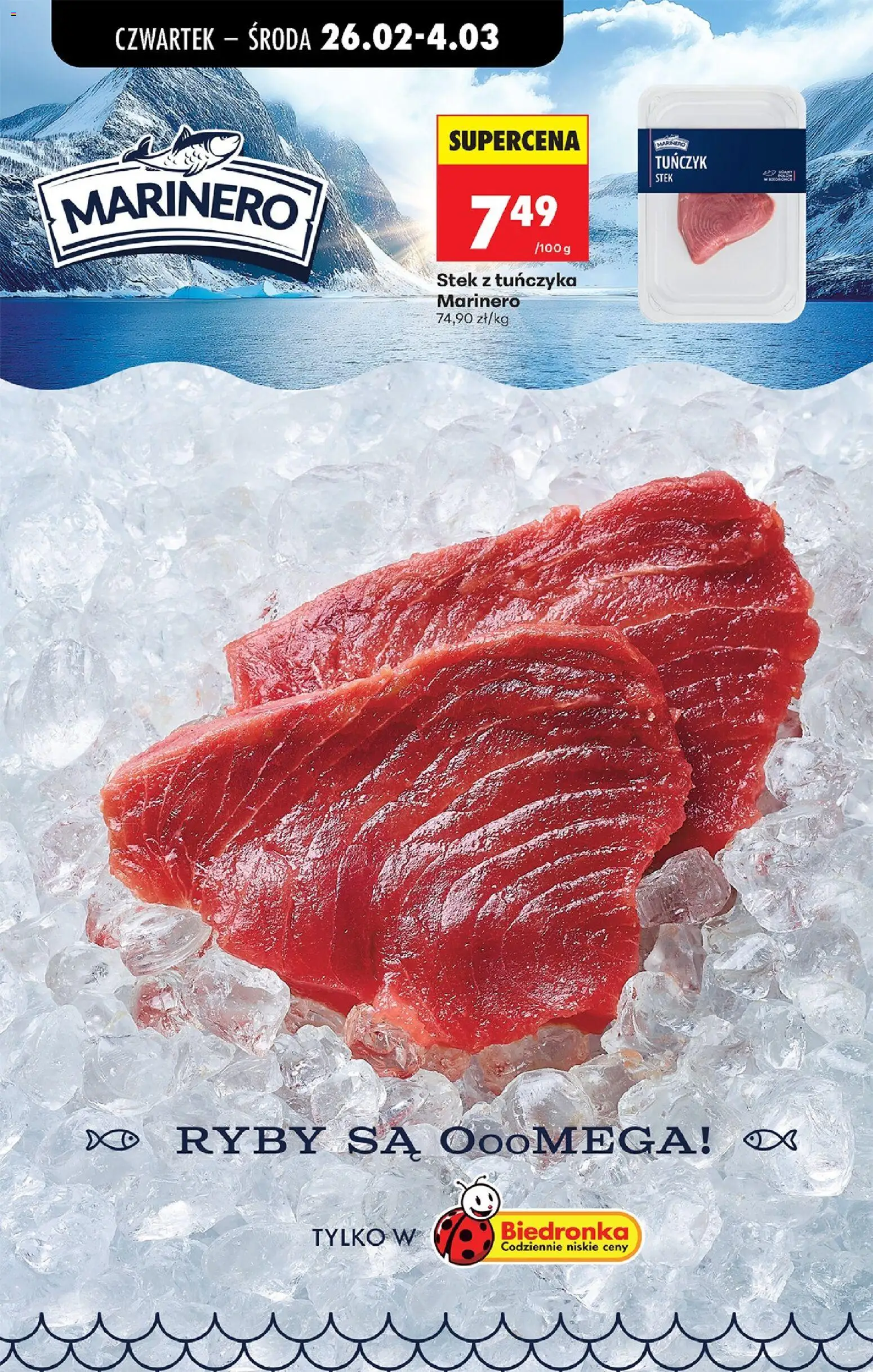Biedronka gazetka - Oferta w tym tygodniu od 26.02.2026 | Strona: 40 | Produkty: Stek z tuńczyka, Tuńczyk, Ryby