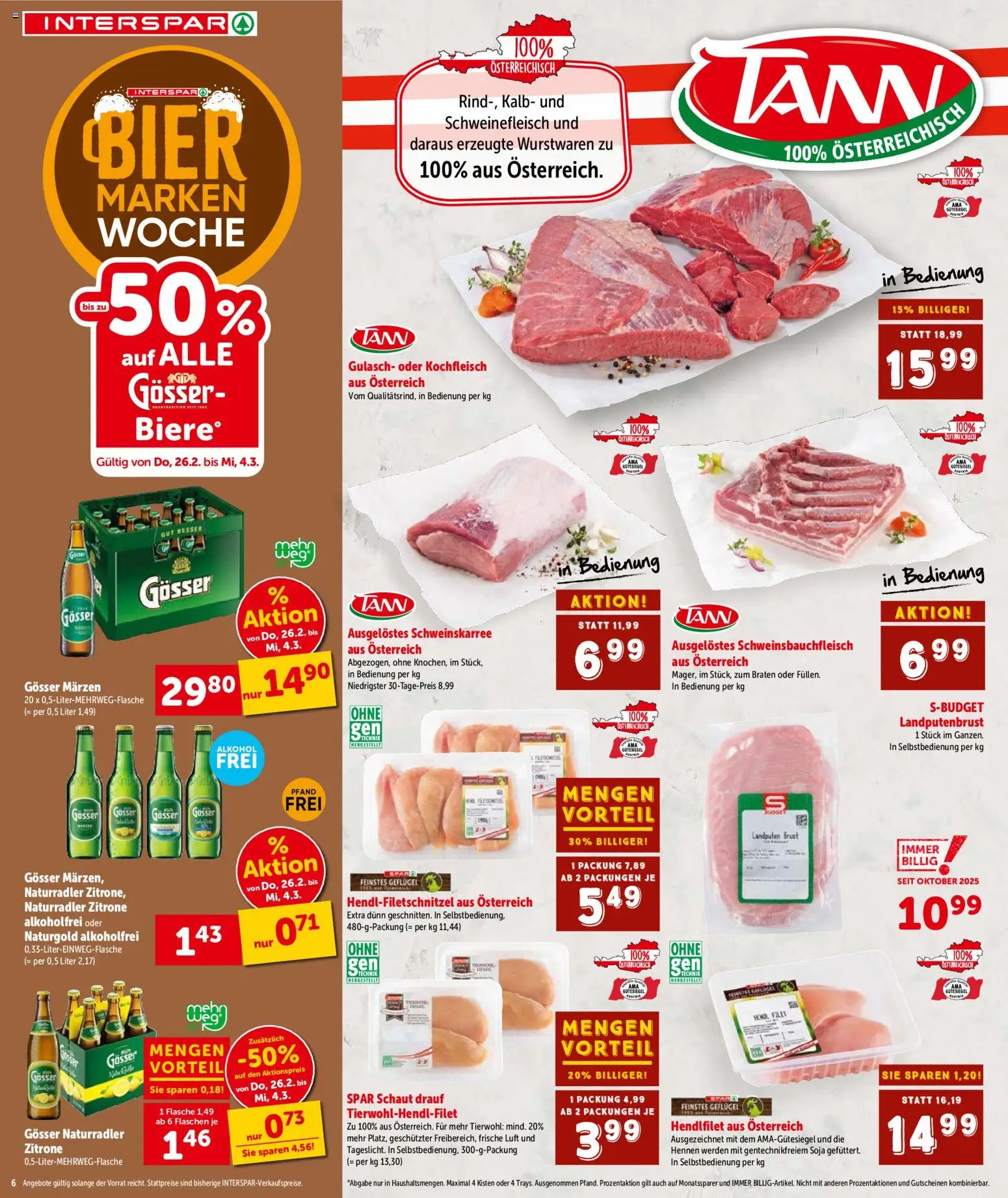Interspar Flugblatt - Oberösterreich gültig ab 26.02.2026 | Seite: 7 | Produkte: Zitrone, Bier, Schweinefleisch