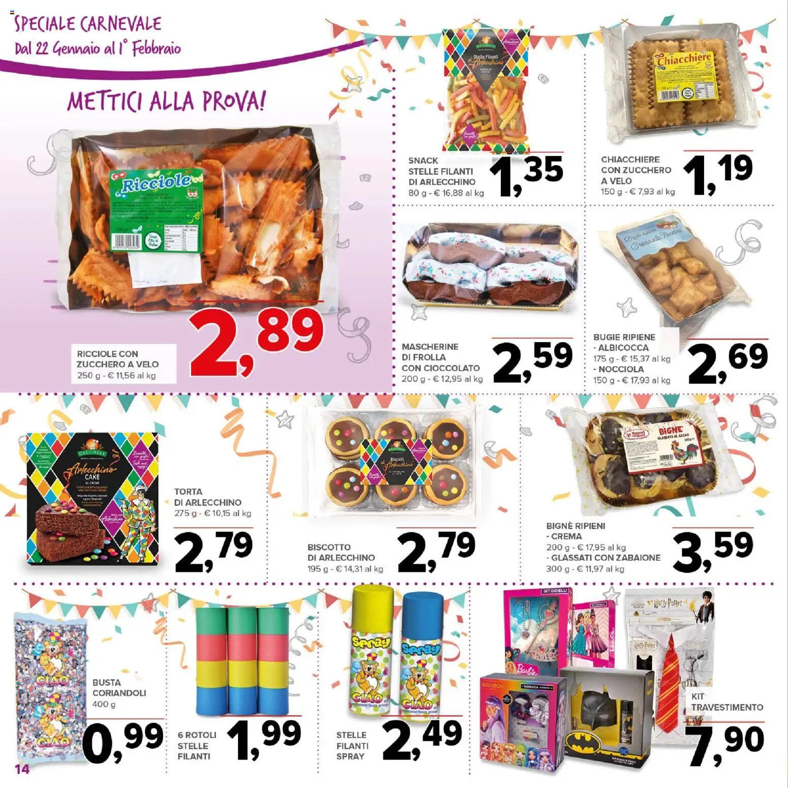 Volantino Todis del 22.01.2026 | Pagina: 14 | Prodotti: Crema, Cioccolato, Torta, Cacao