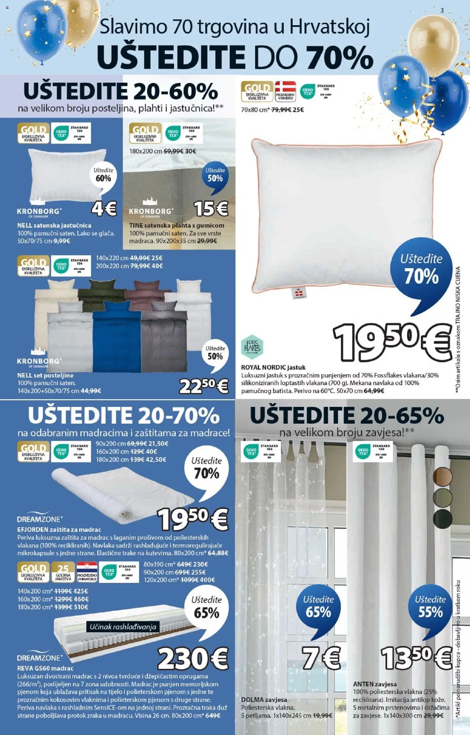 JYSK katalog | vrijedi od 22.10.2025 | Stranica: 3 | Proizvodi: Madrac, Elastične trake, Zavjesa, Jastučnica