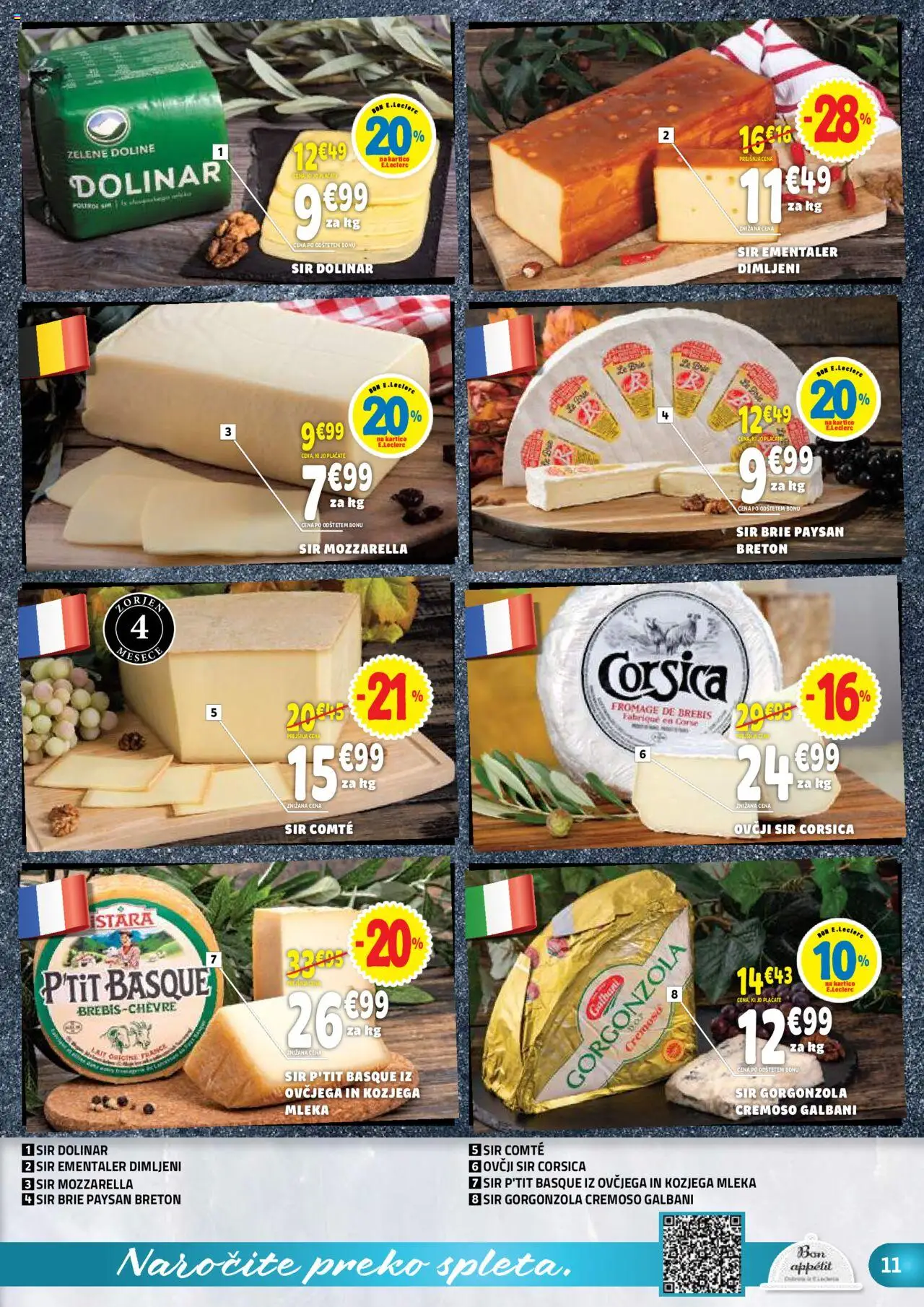 Novi E.leclerc katalog ponudbe – veljaven od 17.09.2025 | Stran: 11 | Izdelki: Sir