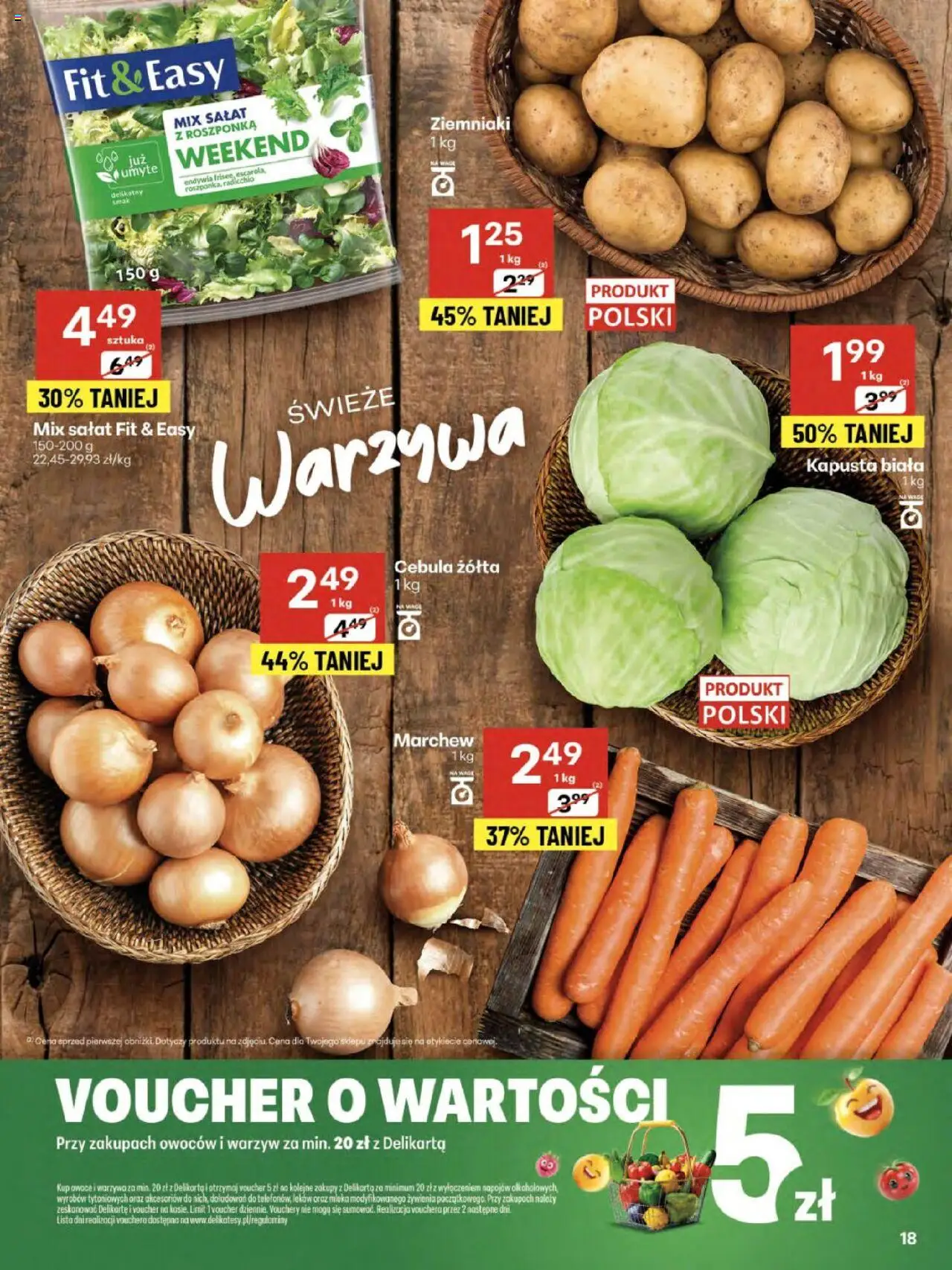 Delikatesy Centrum Gazetka - Sklepy Własne od 21.08.2025 | Strona: 18 | Produkty: Kapusta, Kapusta biała, Ziemniaki, Warzywa