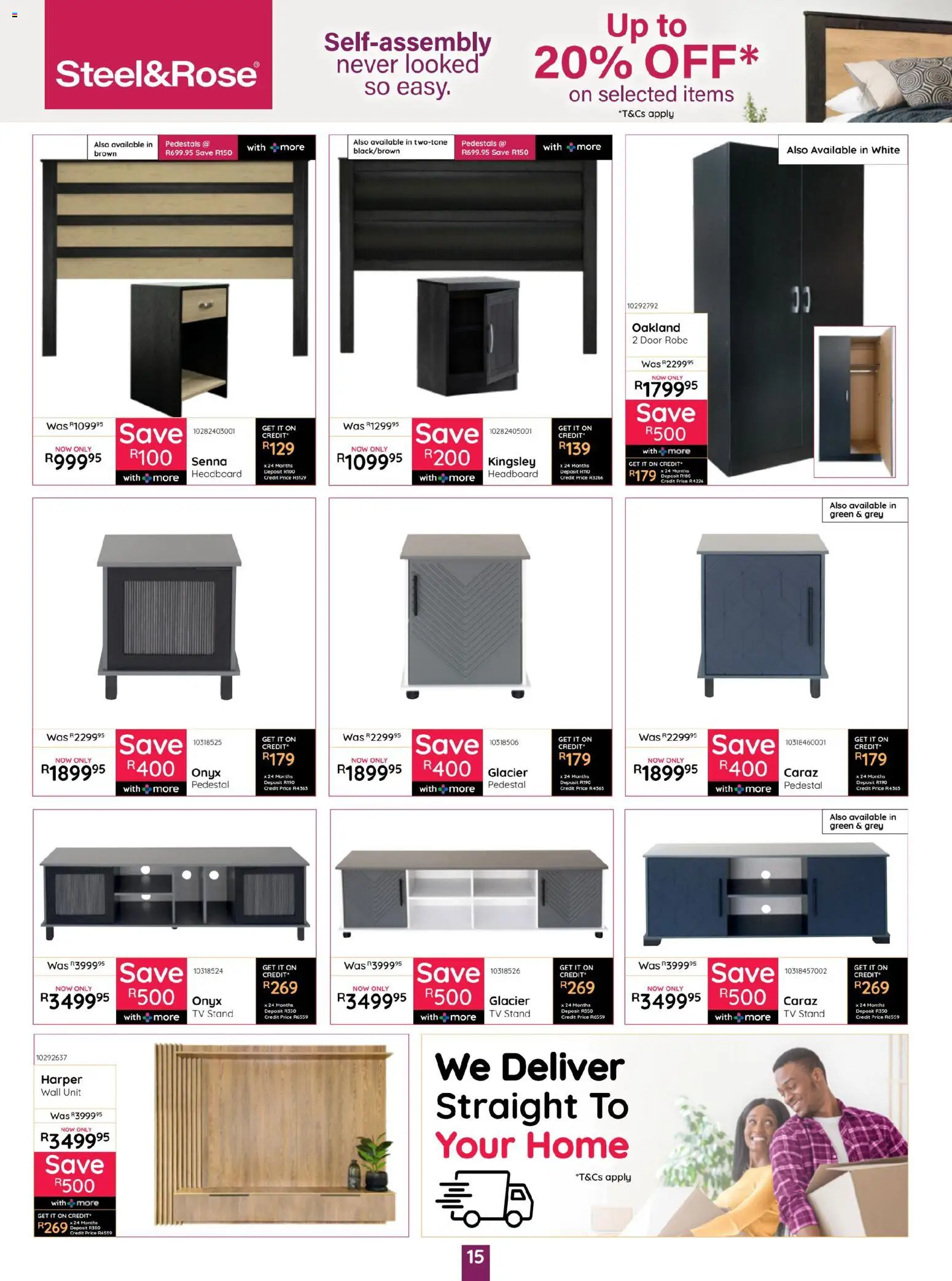 New Bradlows catalogue – valid from 19.03.2026 | Page: 15 | Products: Pedestal, Headboard, TV, Wall unit
