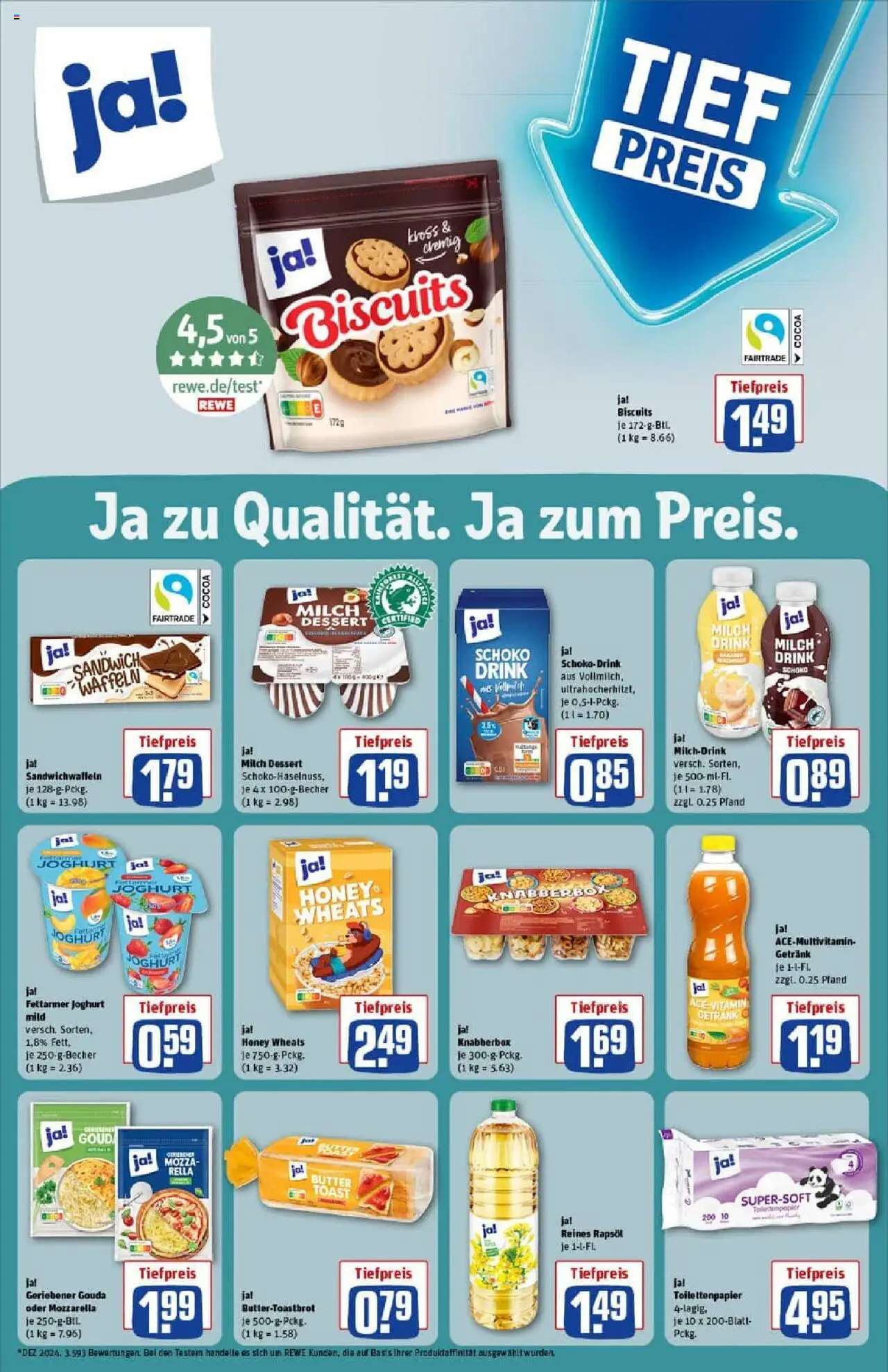 Rewe prospekt Elsterwerda	 - gültig ab dem 24.08.2025 | Seite: 27 | Produkte: Joghurt, Toast, Rapsöl, Toilettenpapier