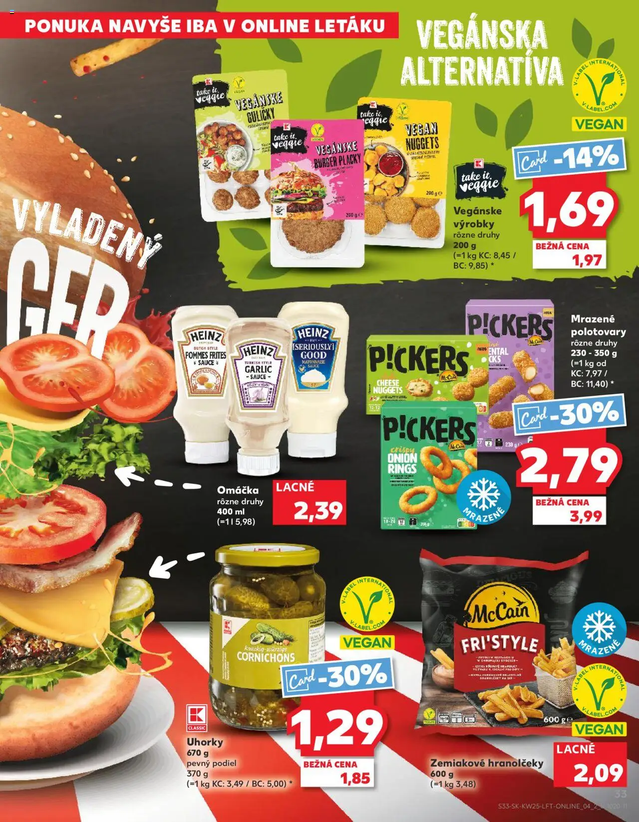 Nové Kaufland akcie – leták je platný od 19.06.2025 | Strana: 33 | Produkty: Omáčka, Uhorky