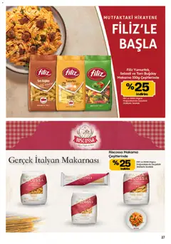 29.01.2026 tarihinden itibaren geçerli olan Migros kataloğu önizlemesi | Sayfa: 27 | Ürünler: Erişte, Makarna