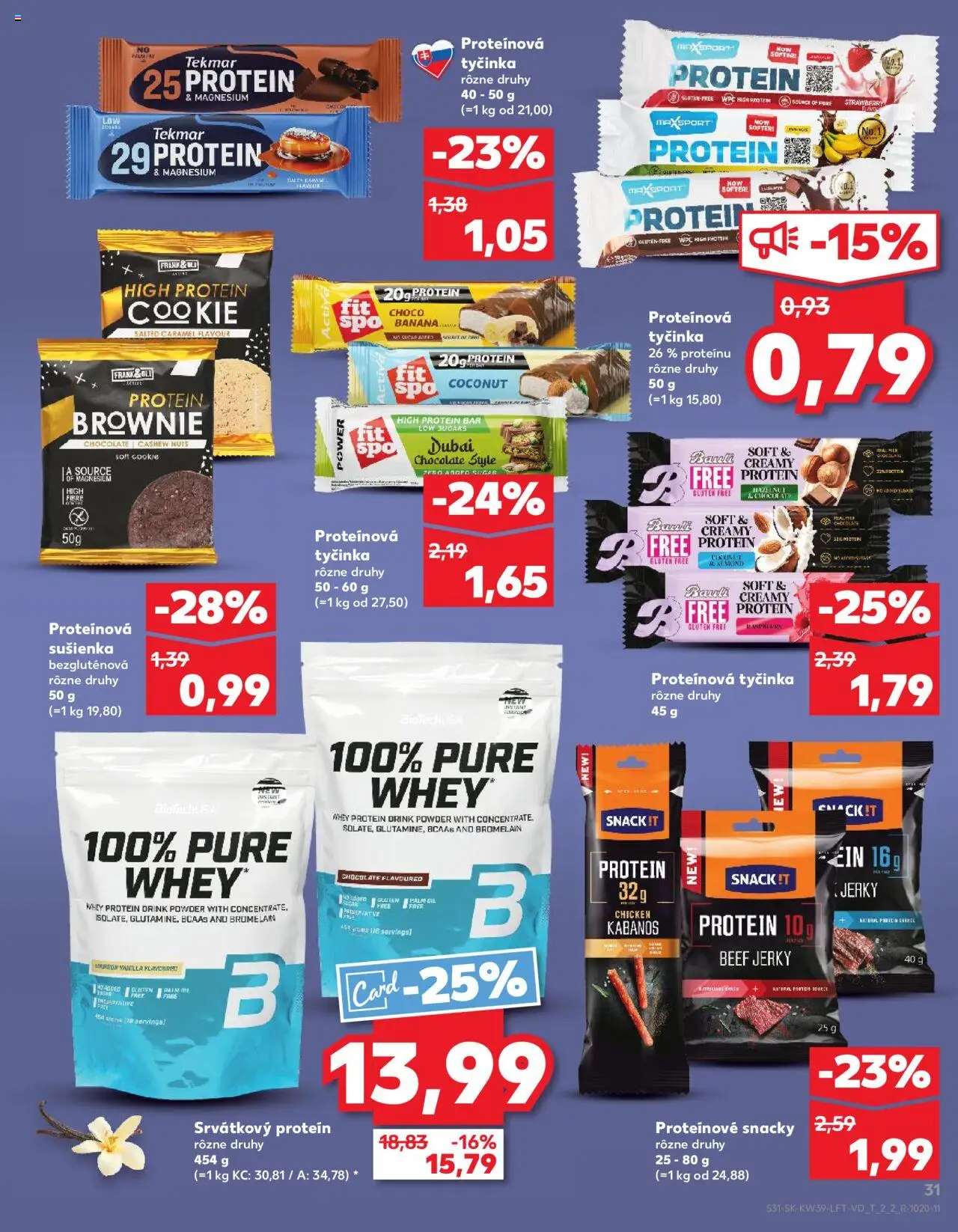 Nové Kaufland akcie – leták je platný od 25.09.2025 | Strana: 31 | Produkty: Protein, Bourbon