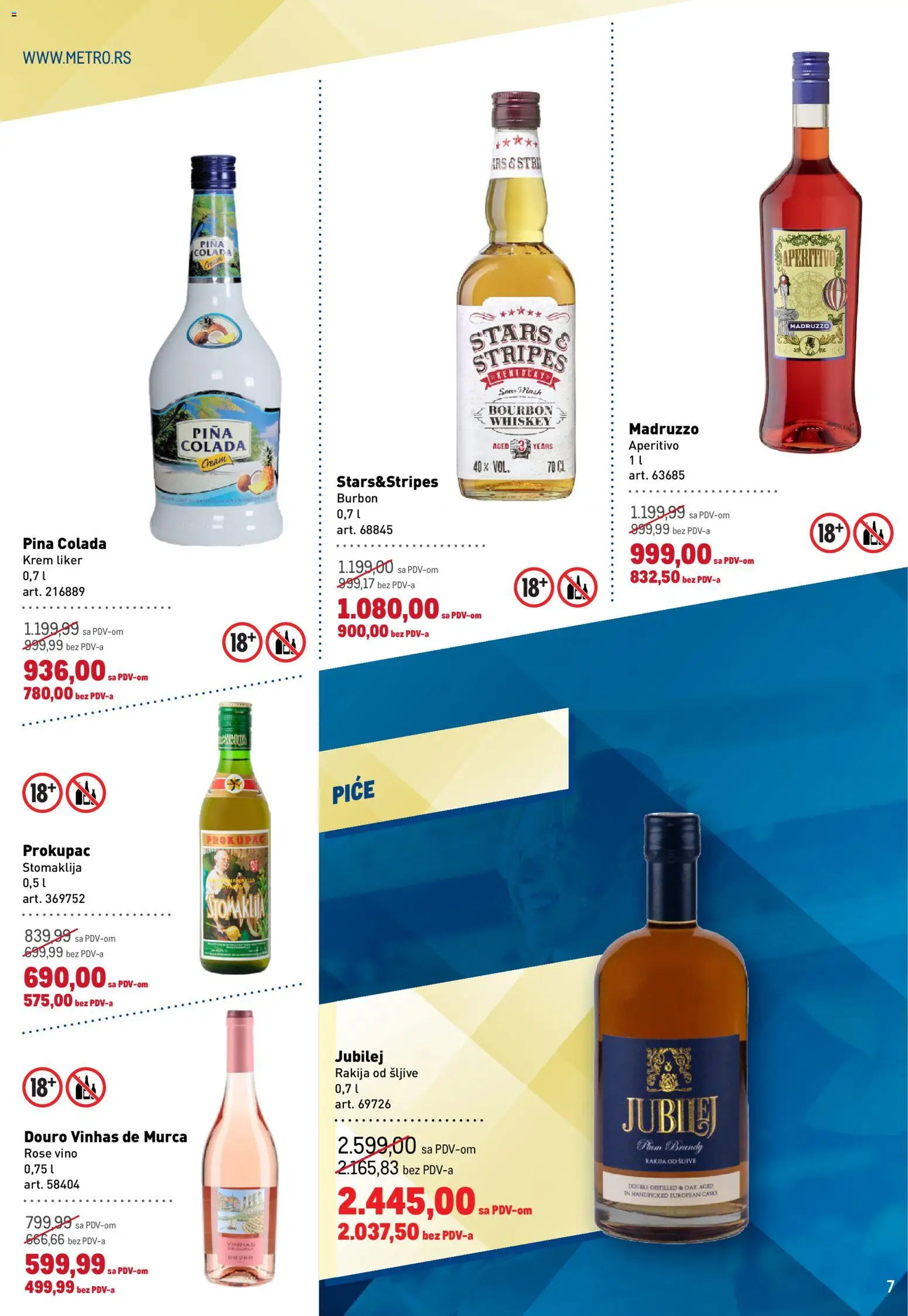 Metro katalog - važi od 22.01.2026 | Strana: 7 | Proizvode: Liker, Burbon, Rakija, Vino