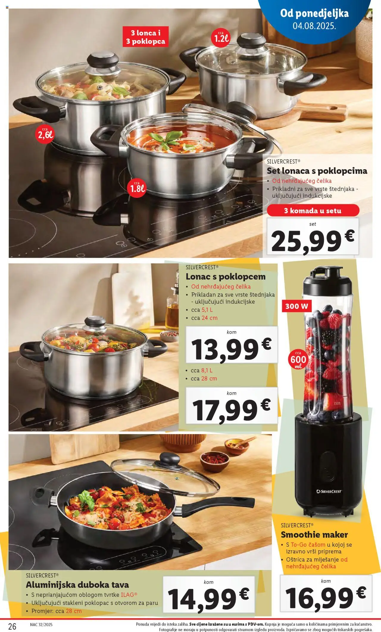 Lidl katalog | vrijedi od 04.08.2025 | Stranica: 26 | Proizvodi: Smoothie, Pan, Tava, Lonac