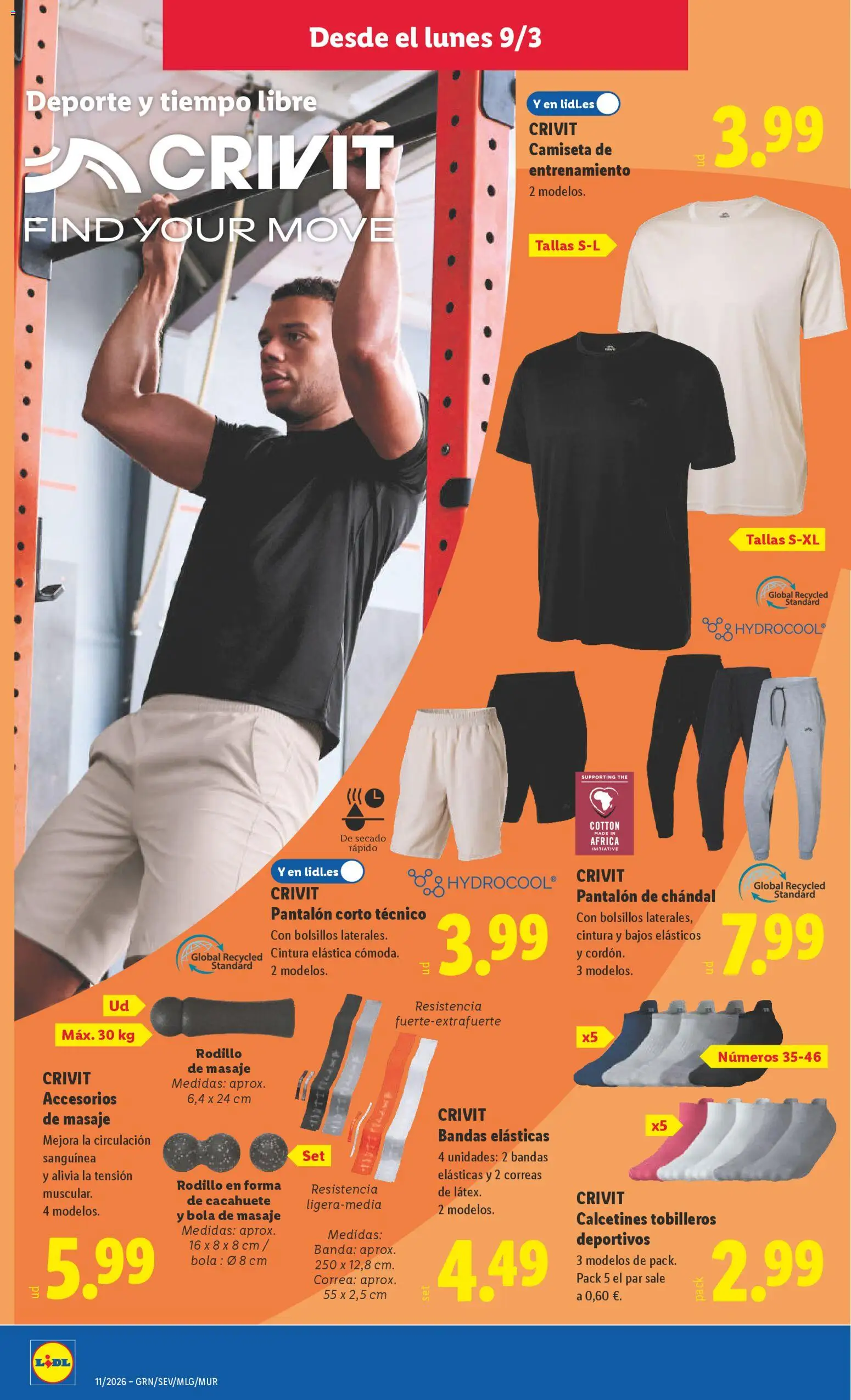 Lidl folleto de bazar │ válido desde el 09.03.2026 | Página: 8 | Productos: Pantalón de chándal, Pantalón corto