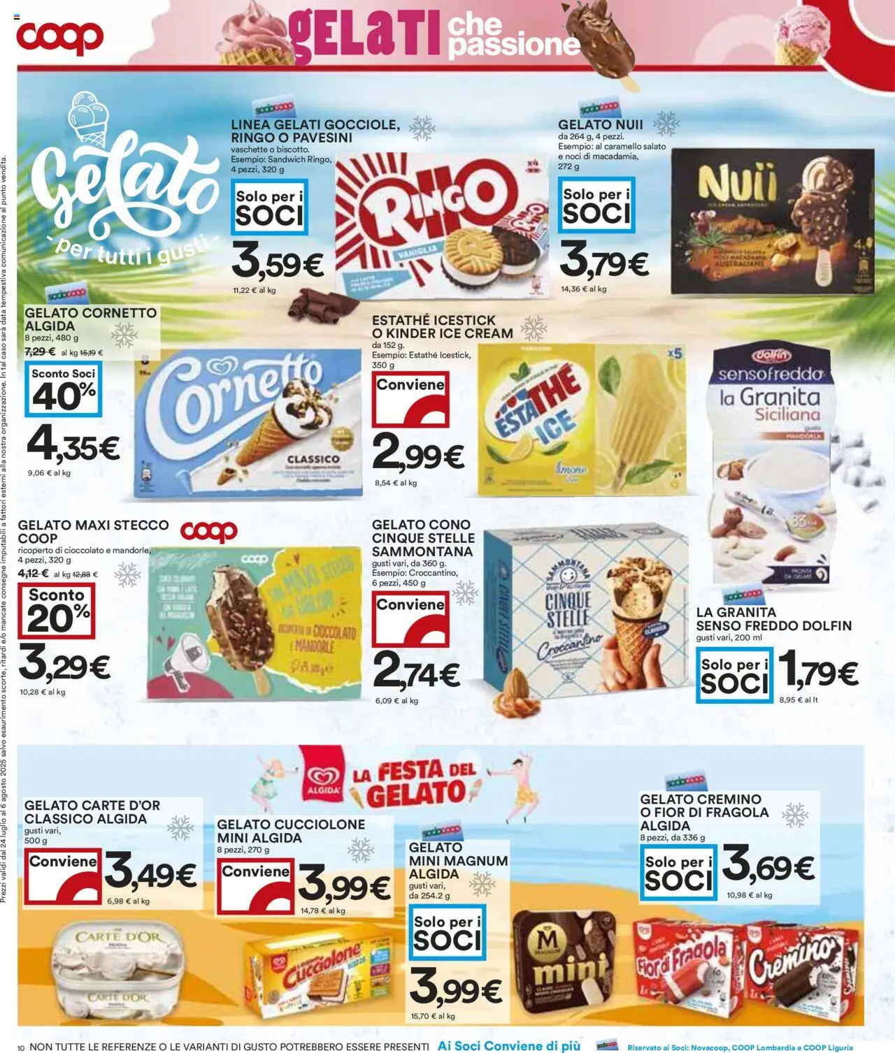 Volantino COOP del 24.07.2025 | Pagina: 10 | Prodotti: Cioccolato, Cornetto, Noci, Vaschette