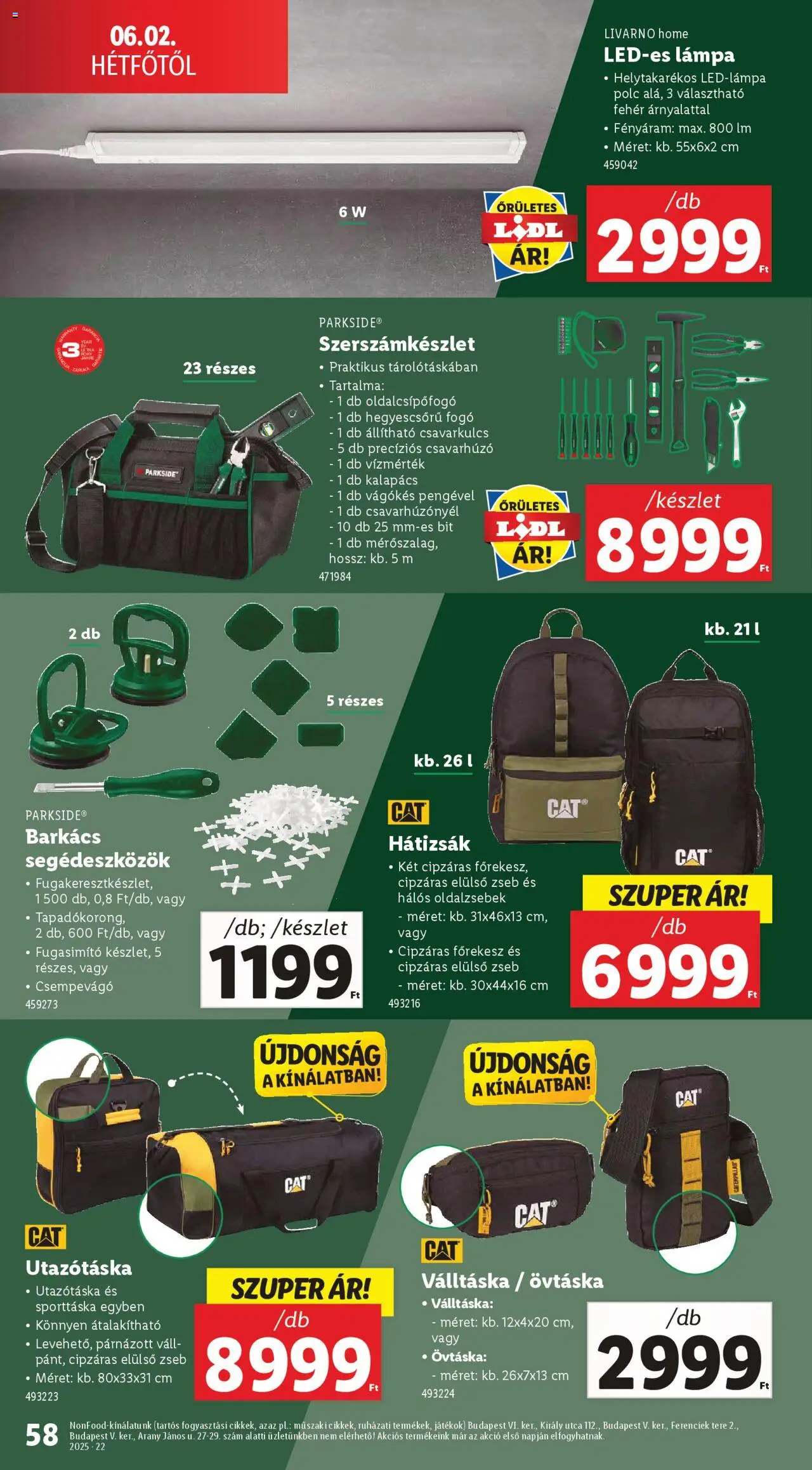 Lidl akciós ujság - amely érvényes a következő dátumtól: 29.05.2025 | Oldal: 58 | Termékek: Parkside, Utazótáska, Lámpa, Csavarhúzó