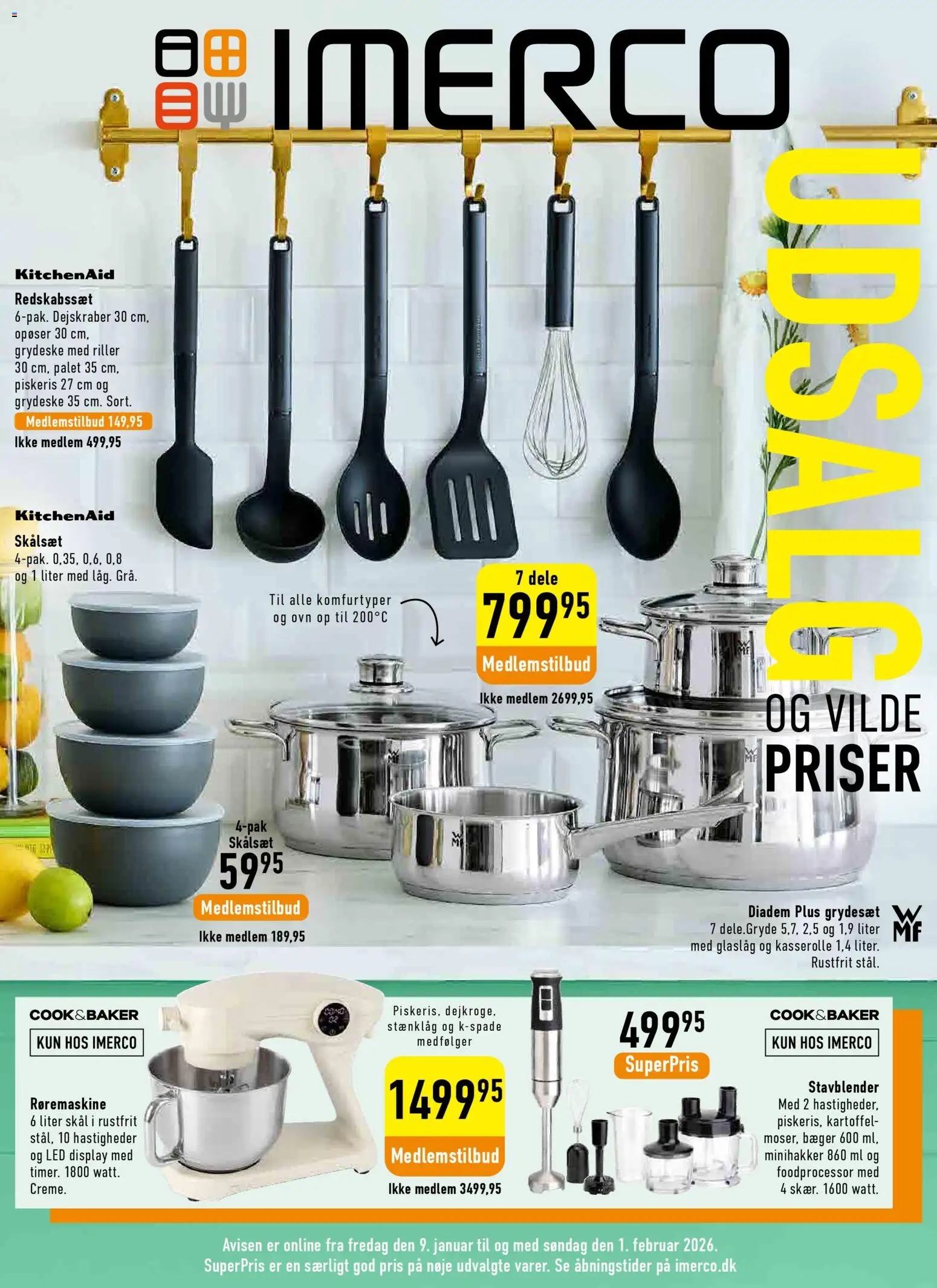 Imerco tilbudsavis – gyldig fra 09.01.2026 | Side: 1 | Produkter: Foodprocessor, Ovn, Piskeris