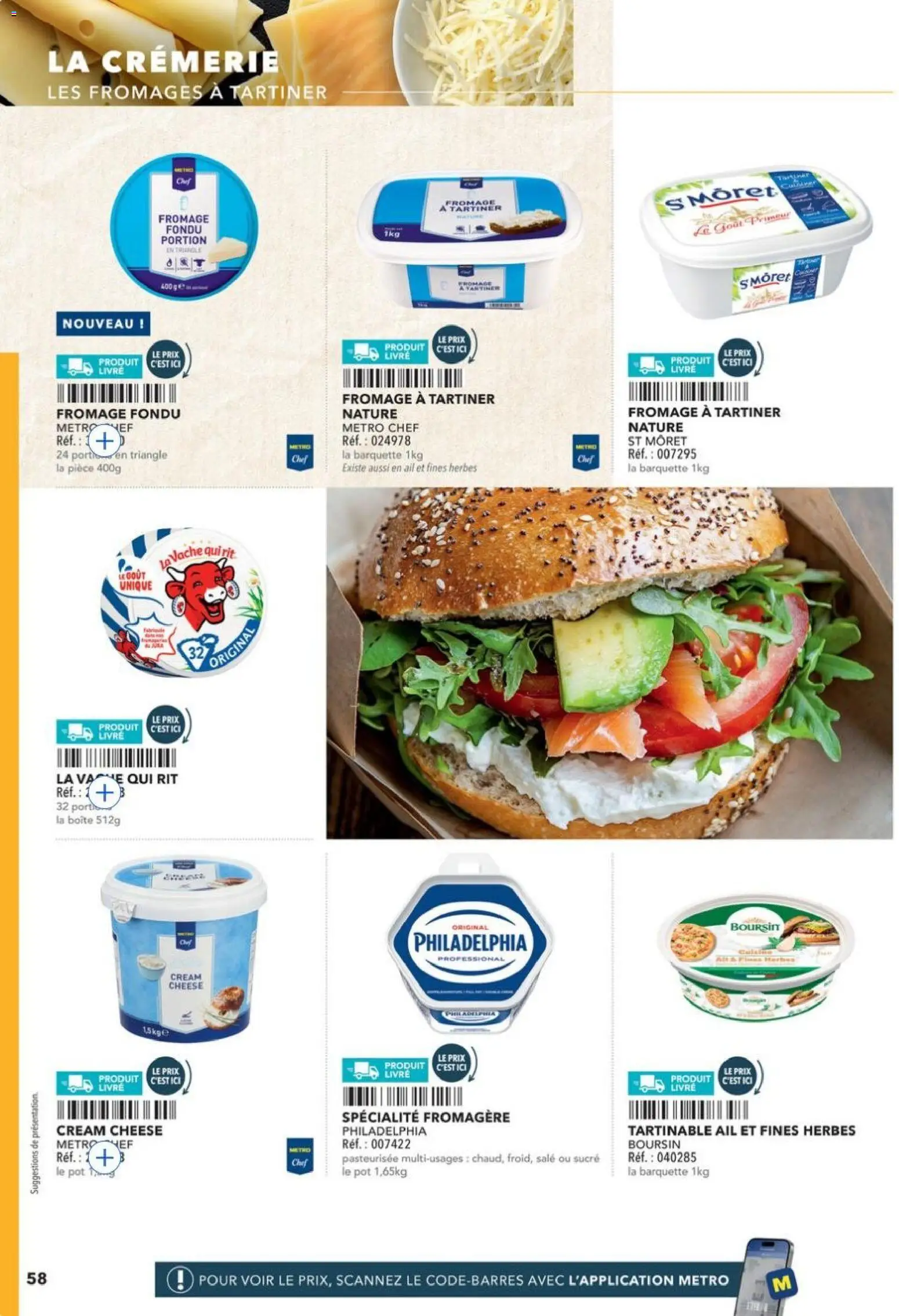 {H1} | Page: 58 | Produits: Fromage, Philadelphia, Fromage à tartiner, Livre