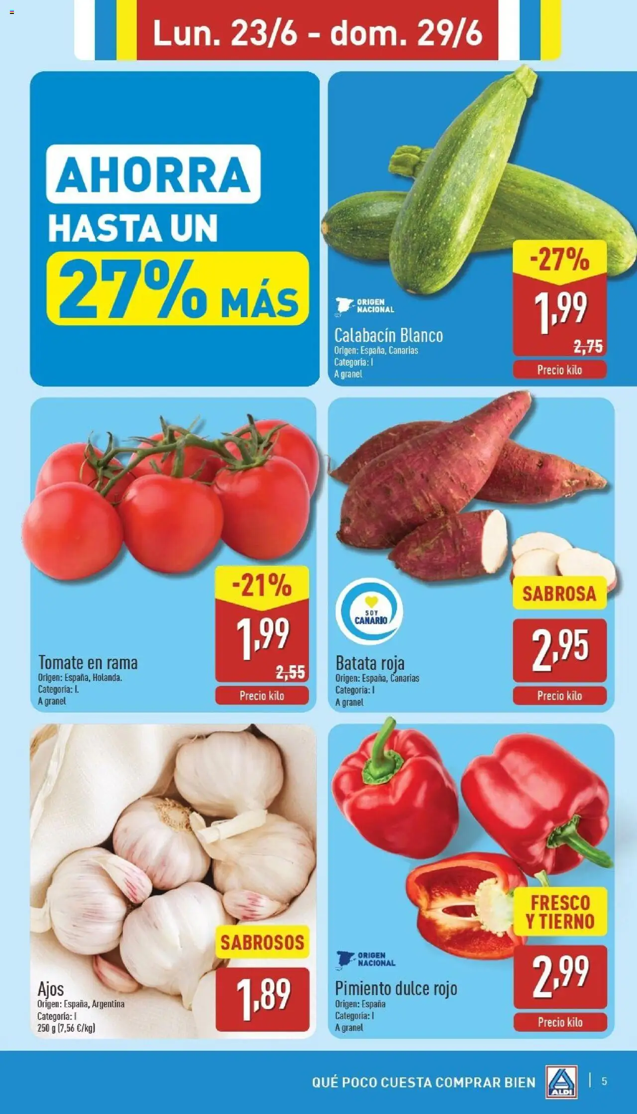 Aldi folleto Canarias │ válido desde el 23.06.2025 | Página: 5 | Productos: Calabacín, Κάδος απορρυμάτων