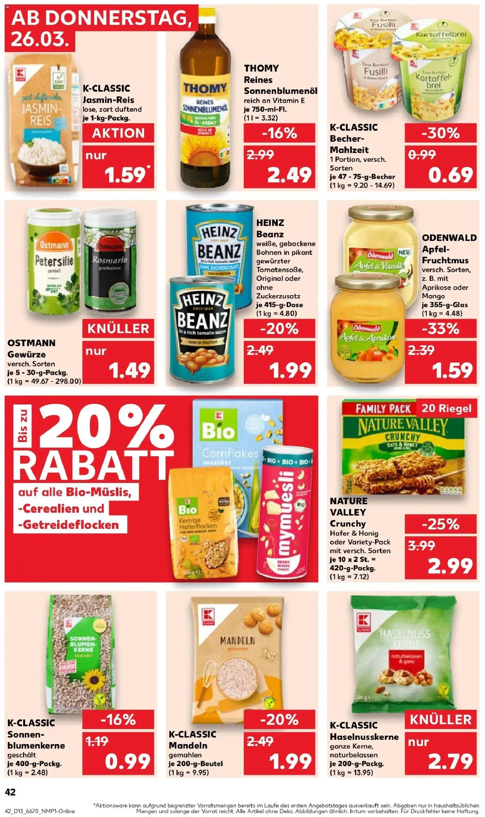 Kaufland Prospekt Hamm	 – gültig ab 26.03.2026 | Seite: 42 | Produkte: Jasminreis, Sonnenblumenol, Äpfel, Gewürze