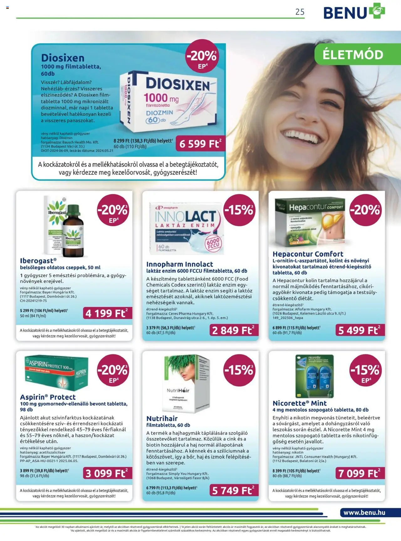 BENU Gyógyszertárak akciós ujság - amely érvényes a következő dátumtól: 01.07.2025 | Oldal: 25 | Termékek: Tablet