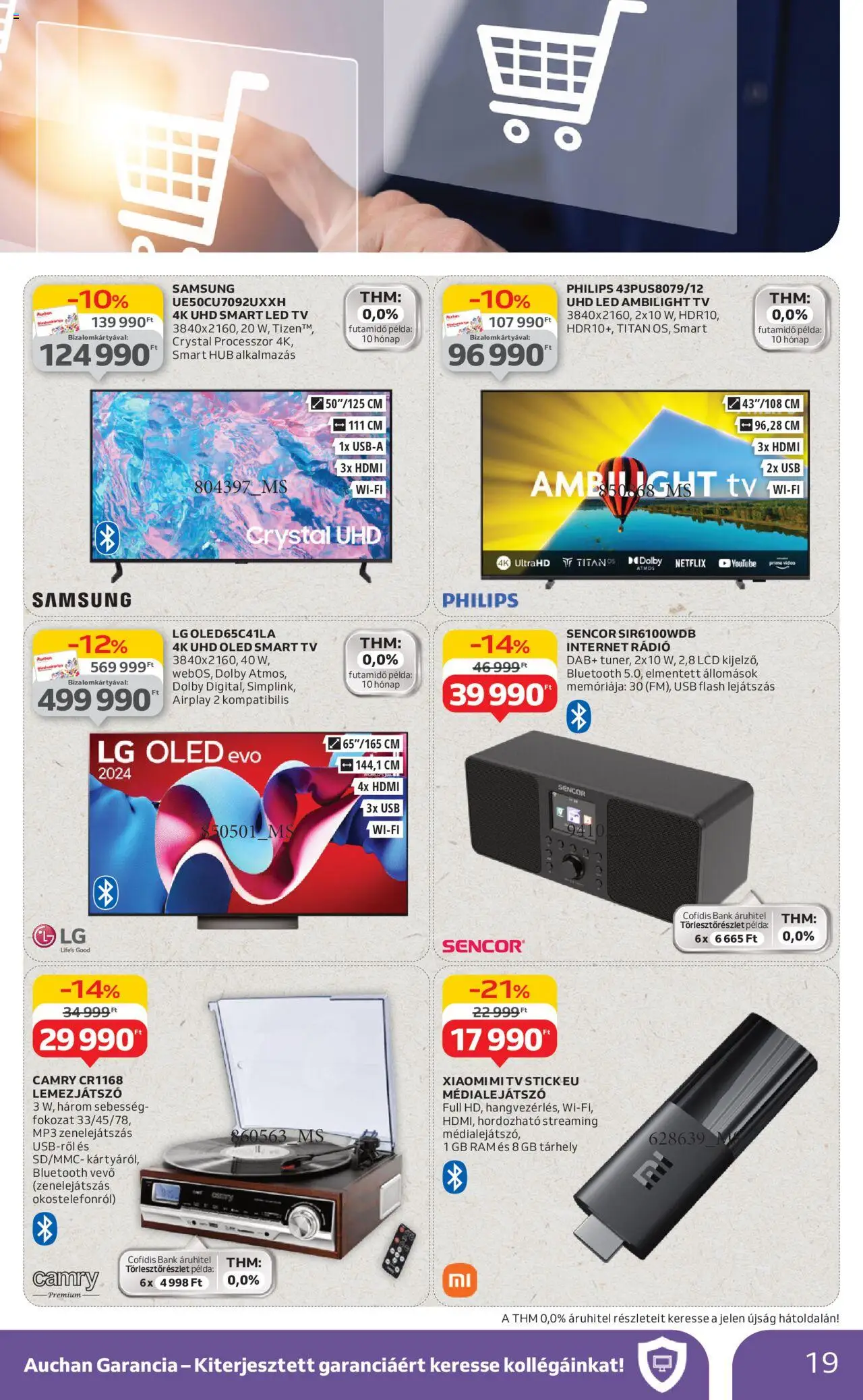 Auchan akciós ujság - amely érvényes a következő dátumtól: 03.07.2025 | Oldal: 19 | Termékek: Lemezjátszó, USB, TV, Samsung
