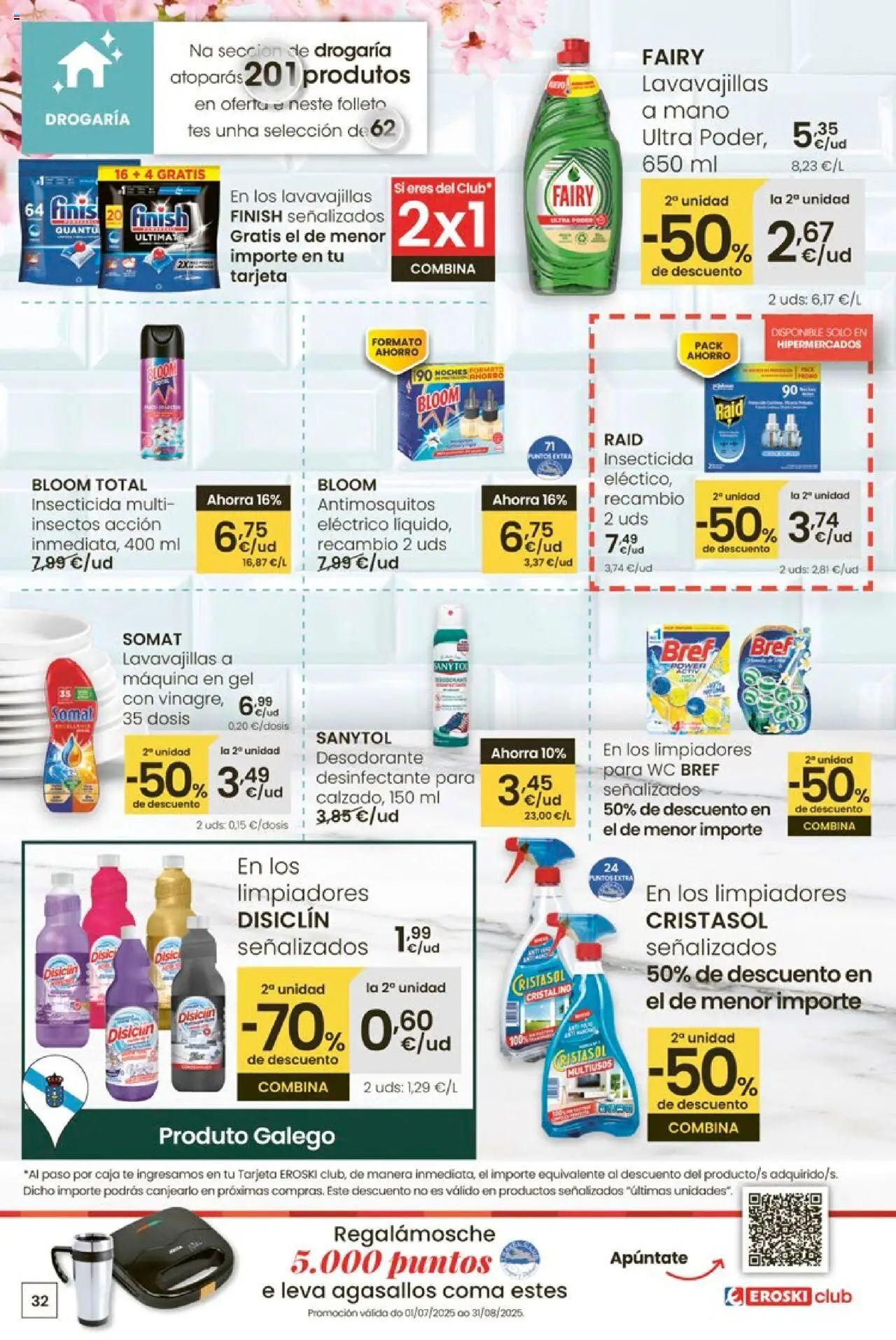 Eroski - Ofertons para conquistarte │ válido desde el 14.08.2025 | Página: 32 | Productos: Desodorante, Té, Lavavajillas, Caja