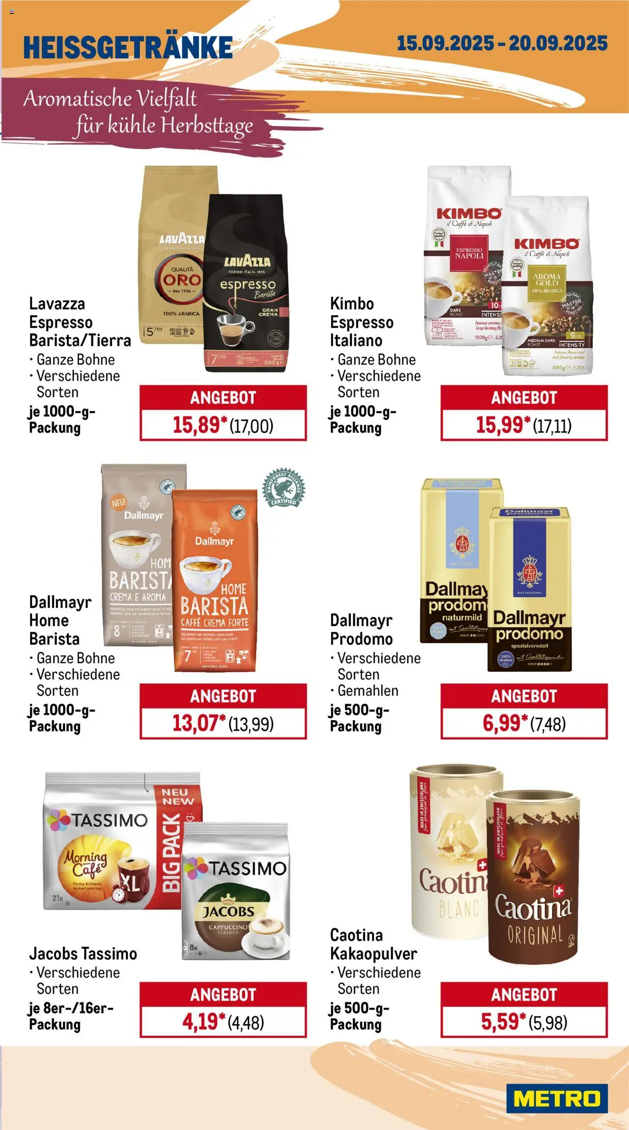 Metro Prospekt 	 – gültig ab 15.09.2025 | Seite: 13 | Produkte: Lavazza, Dallmayr, Tassimo
