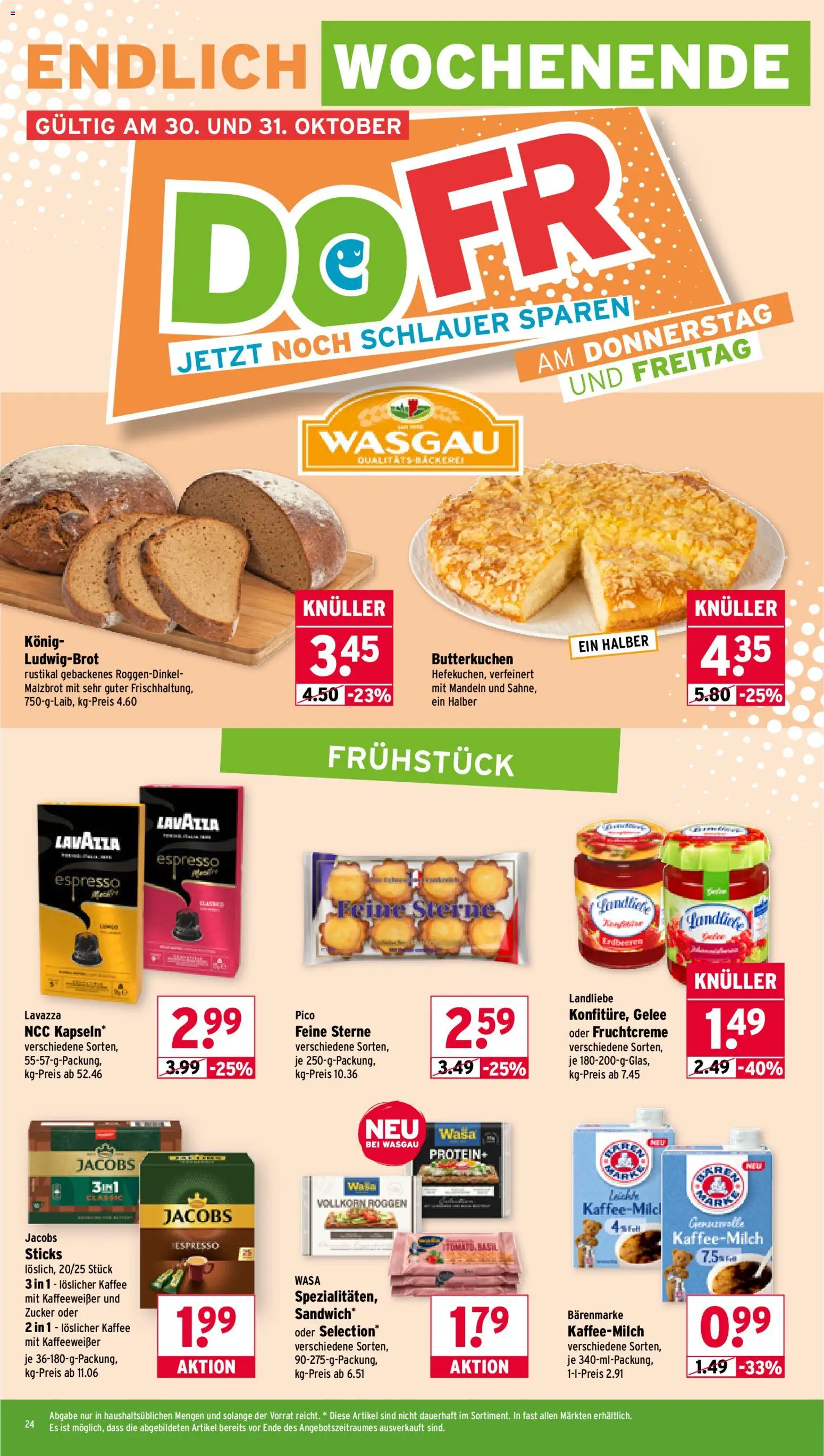 Wasgau Prospekt 	 – gültig ab 27.10.2025 | Seite: 24 | Produkte: Lavazza, Bäckerei, Kaffee, Mandeln
