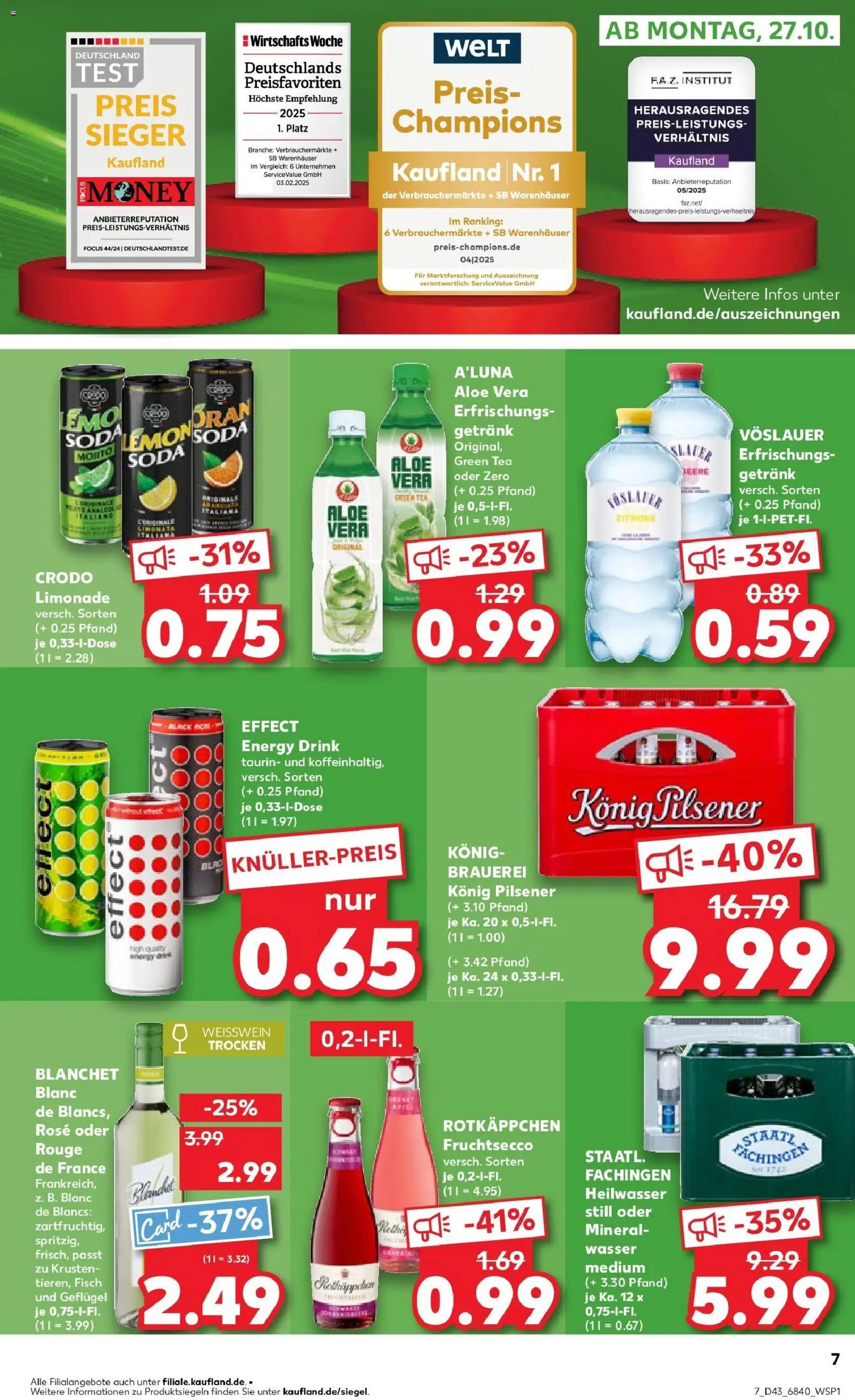 Kaufland prospekt Holzminden	 – gültig ab 26.10.2025 | Seite: 7 | Produkte: Energy, Weißwein, Rouge, Mineralwasser