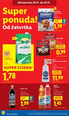 'z bregov Trajno mlijeko, 2 l, 2.8% m.m. - Pregled kataloga iz trgovine Lidl, vrijedi od 17.11.2025 | Stranica: 74