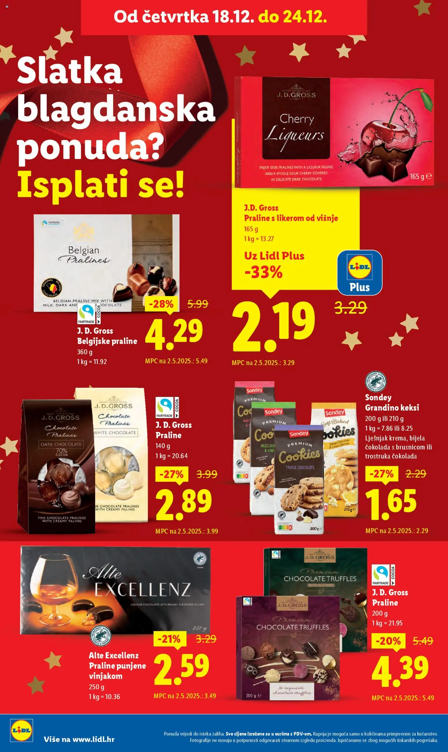 Lidl katalog | vrijedi od 15.12.2025 | Stranica: 76 | Proizvodi: Praline, Keksi, Čokolada, Lješnjak