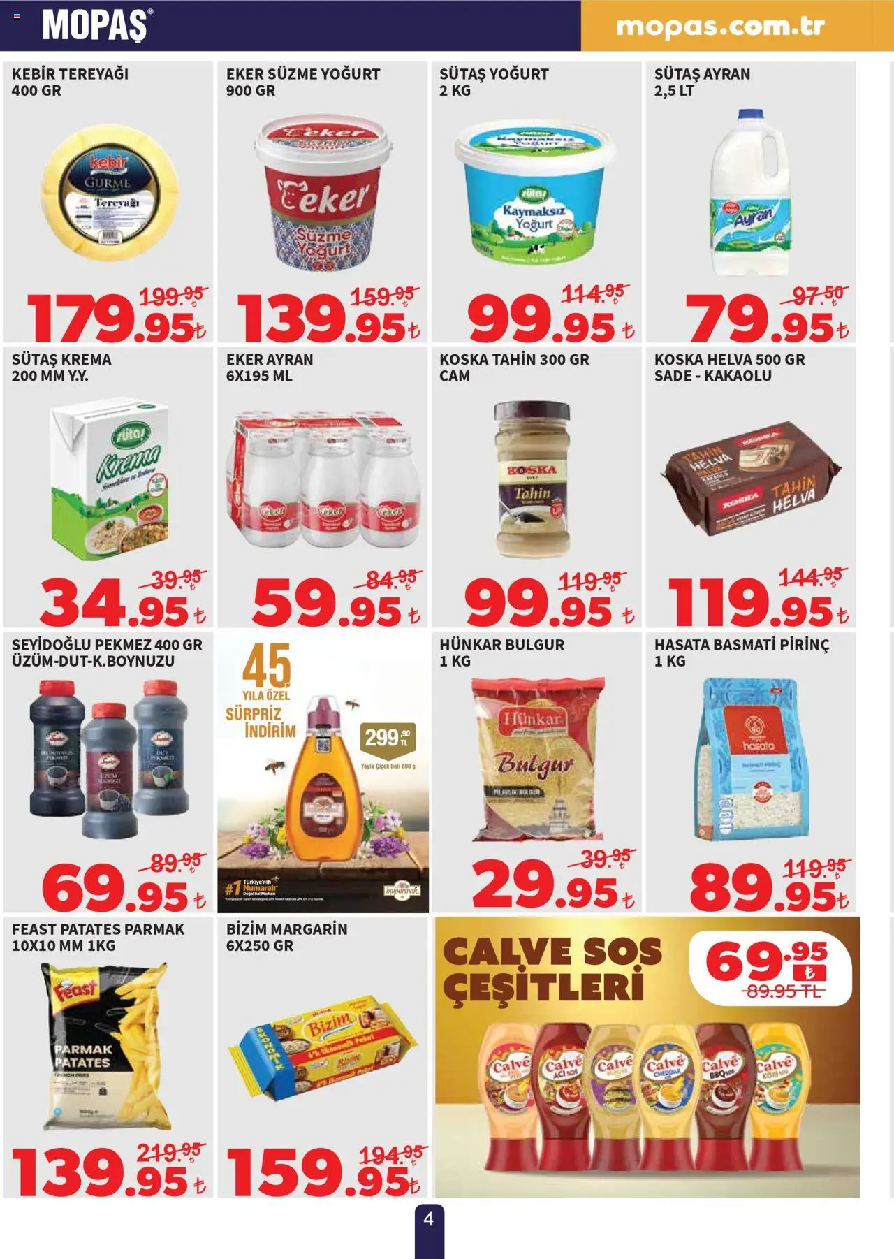 Mopaş Katalog - 04.09.2025 tarihinden itibaren geçerlidir | Sayfa: 4 | Ürünler: Tereyağı, Yoğurt, Pirinç, Sos