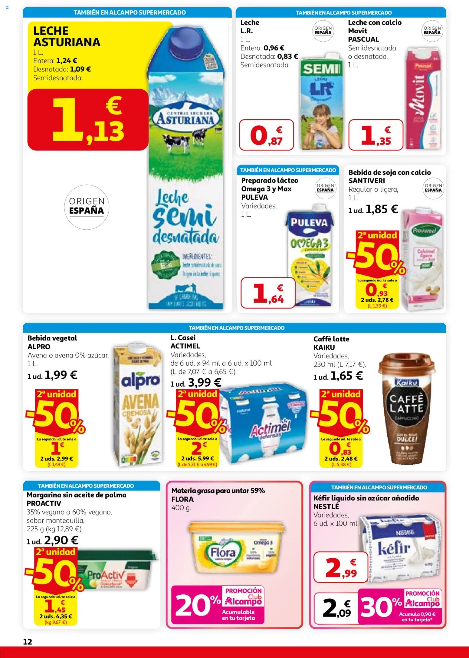 Alcampo - HG Madrid Unificado │ válido desde el 26.02.2026 | Página: 12 | Productos: Δοχείο φοντί, Leche, Margarina, Bebida de soja