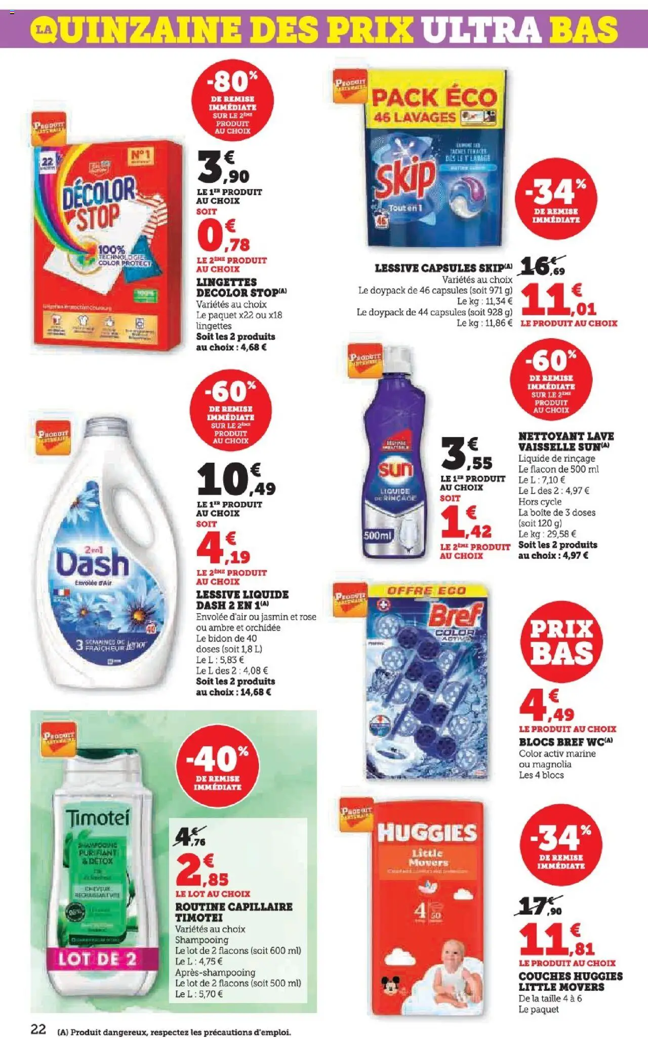  | Page: 22 | Produits: Couches, Shampooing, Lessive Liquide, Lessive