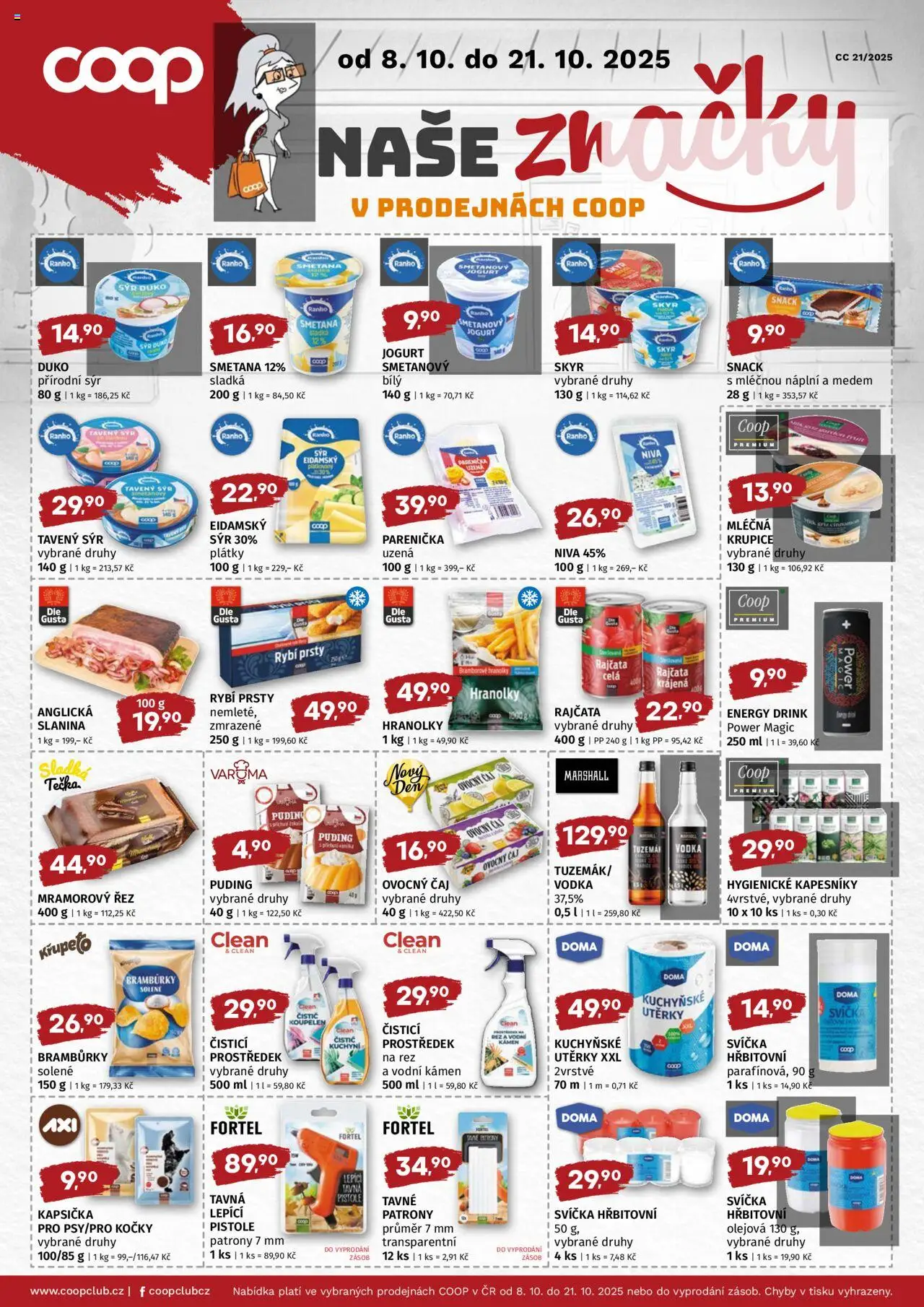 Terno leták - COOP naše super ceny od 08.10.2025 | Strana: 2 | Produkty: Tavený sýr, Smetana, Bramburky, Bramborové hranolky