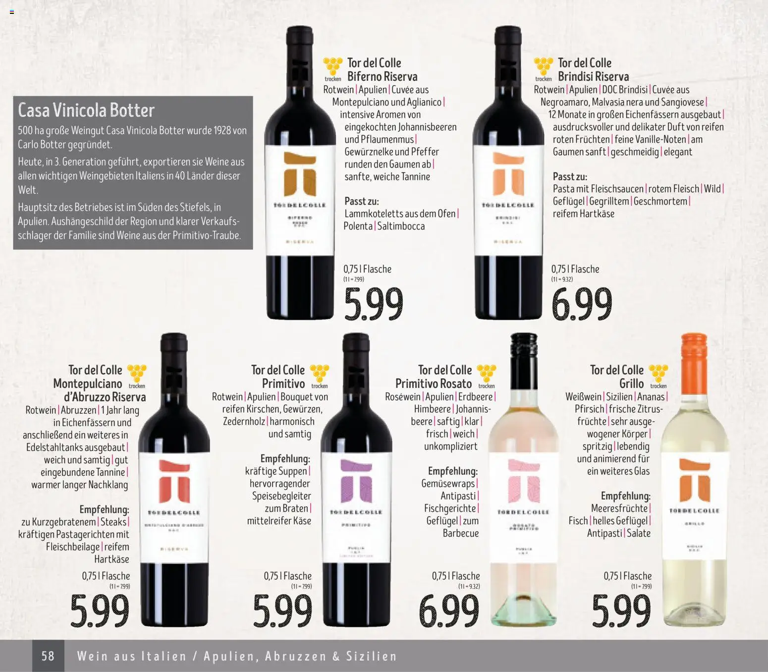 Edeka Struve Wein– und Spirituosen – gültig ab 14.11.2025 | Seite: 58 | Produkte: Käse, Fisch, Himbeere, Wein