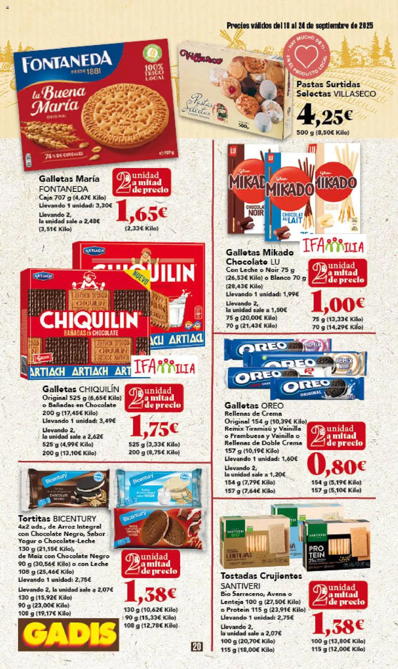 Gadis folleto │ válido desde el 18.09.2025 | Página: 20 | Productos: Arroz, Crema, Galletas, Caja